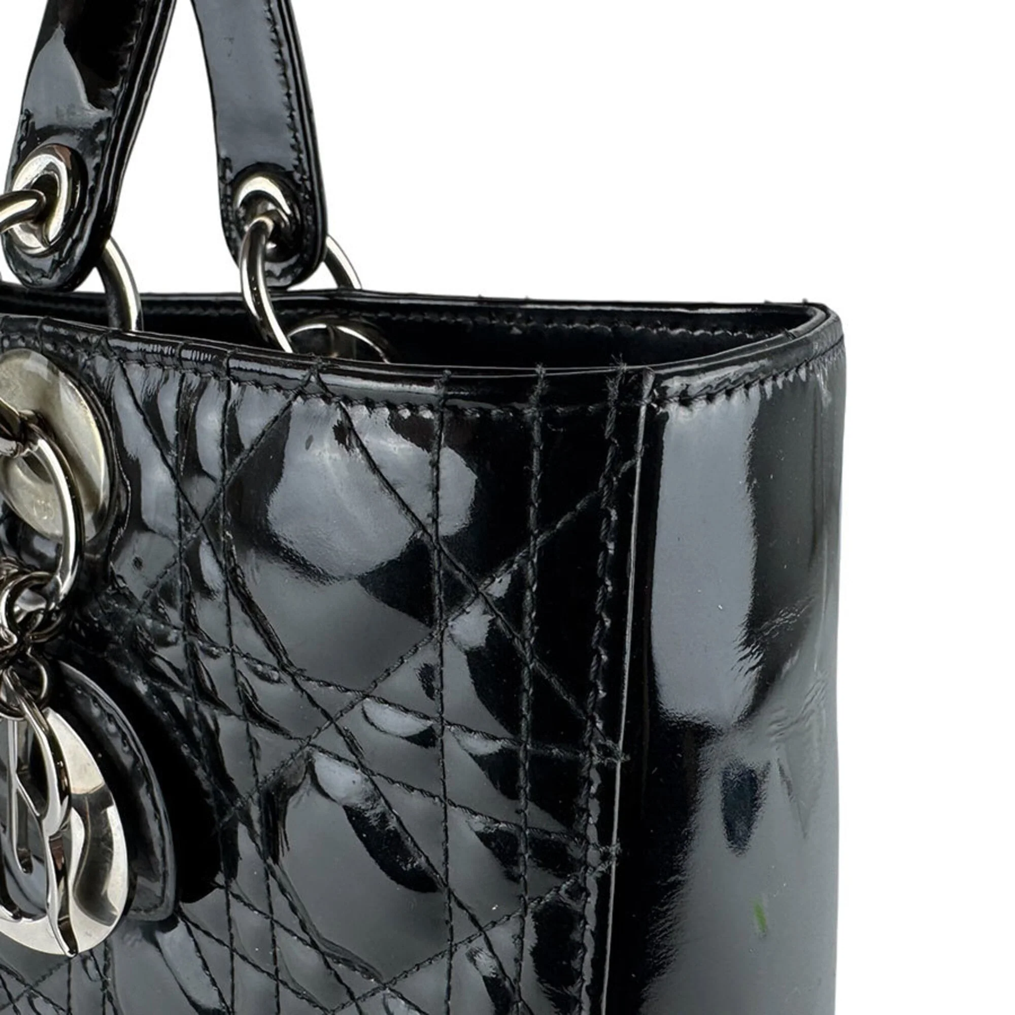Lady Dior Bag Cannage Quilt Patent Large - Image 7