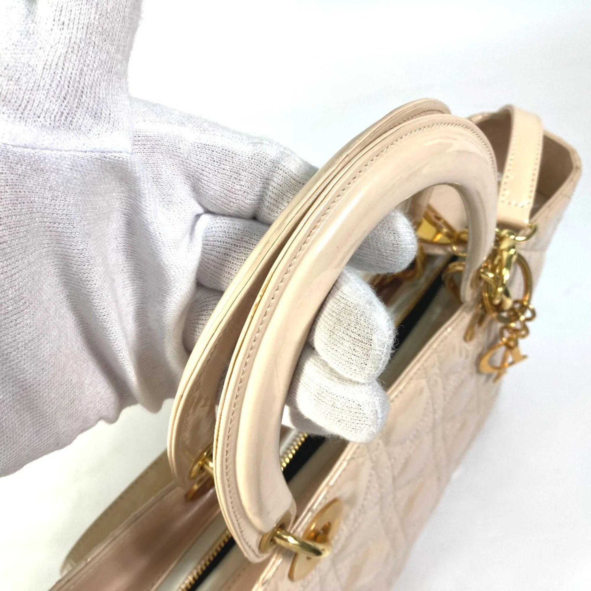 Lady Dior Bag Cannage Quilt Patent Large - Image 6