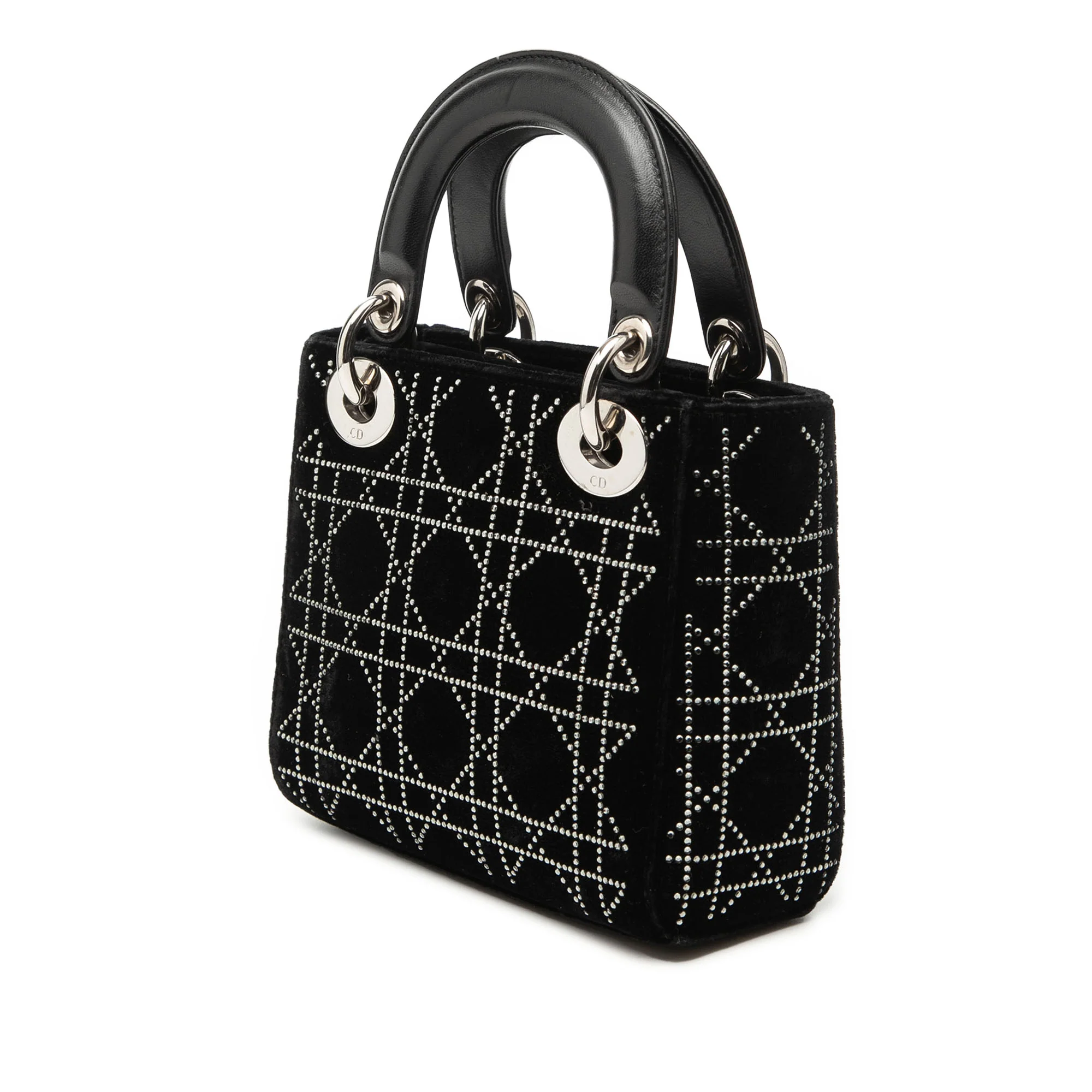Lady Dior Bag Crystal Embellished Cannage Quilt Satin Mini - Image 2