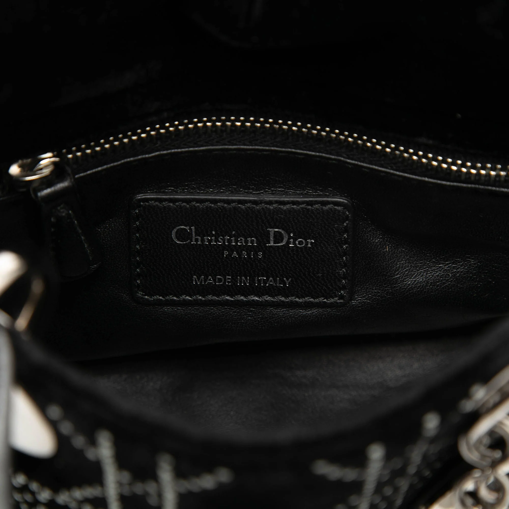 Lady Dior Bag Crystal Embellished Cannage Quilt Satin Mini - Image 5