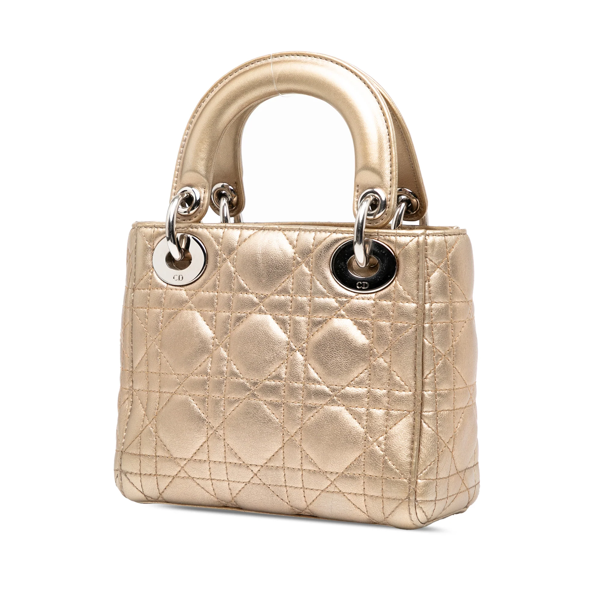 Lady Dior Chain Bag Cannage Quilt Iridescent Leather Mini - Image 2