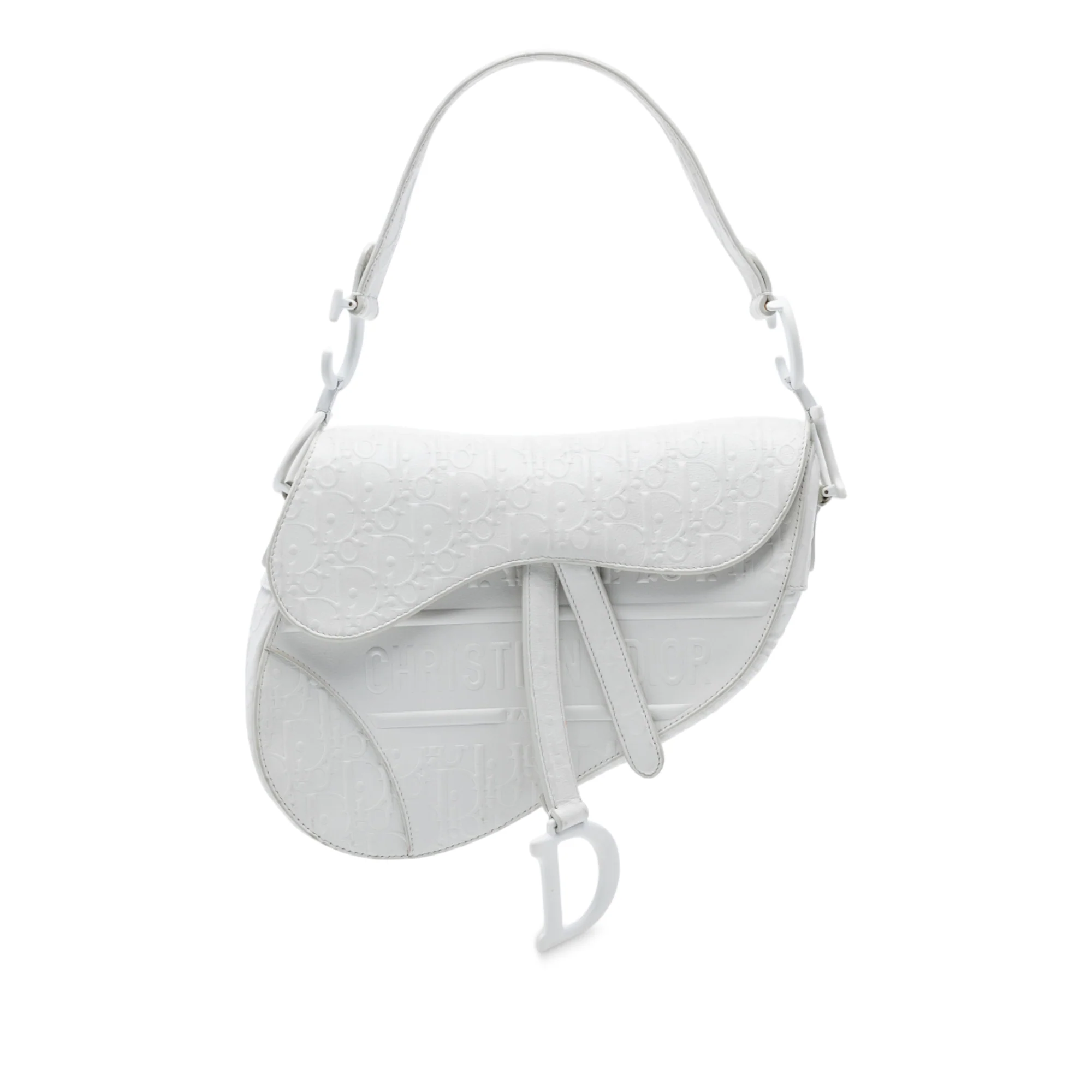 Saddle Handbag Oblique Embossed Calfskin Medium