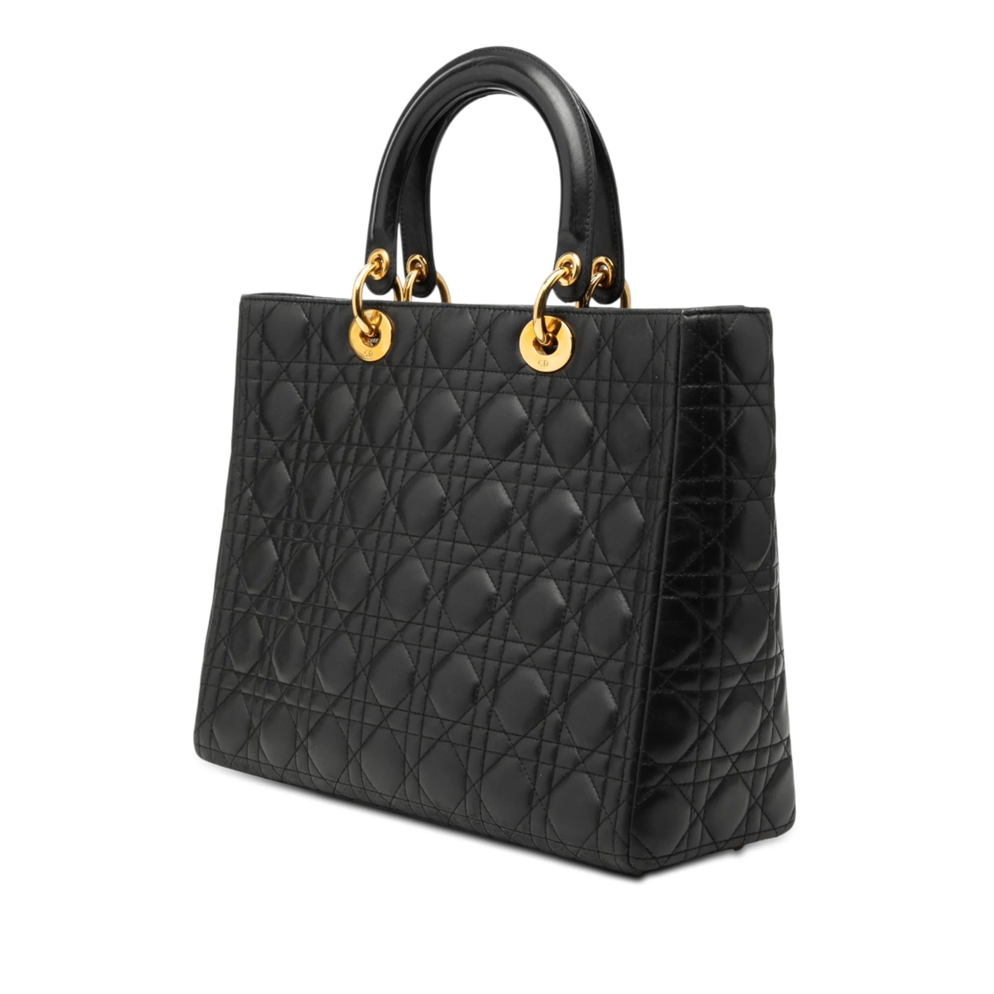 Vintage Lady Dior Bag Cannage Quilt Lambskin Large - Image 2