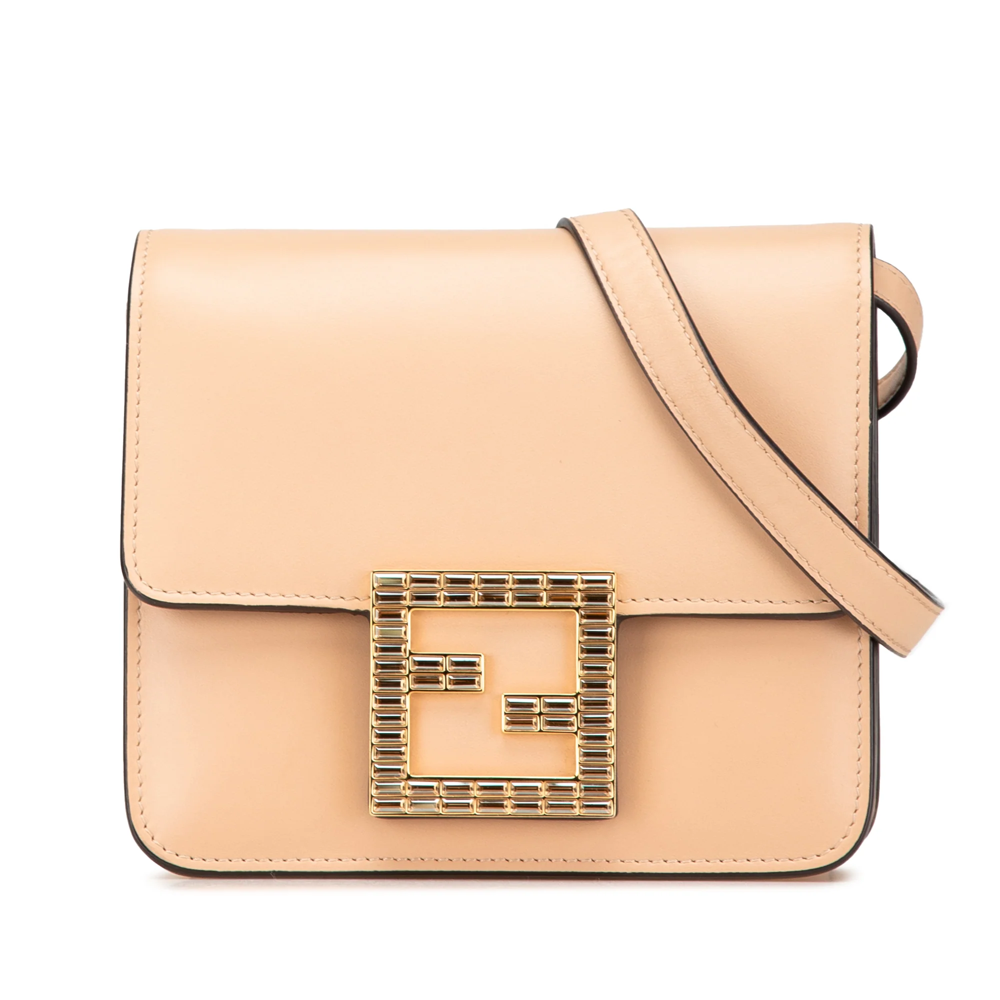 Fab Shoulder Bag Leather with Crystal Detail