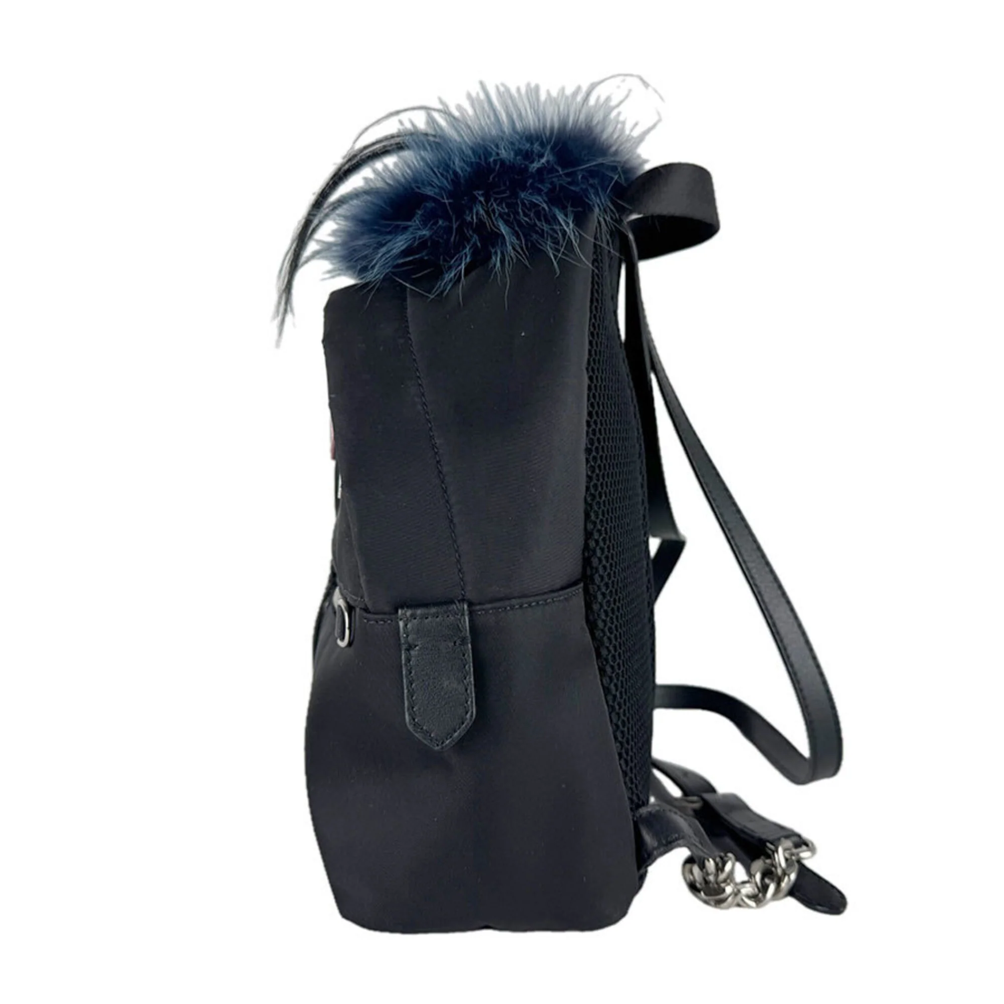 Monster Backpack Nylon with Leather and Fur Mini - Image 2