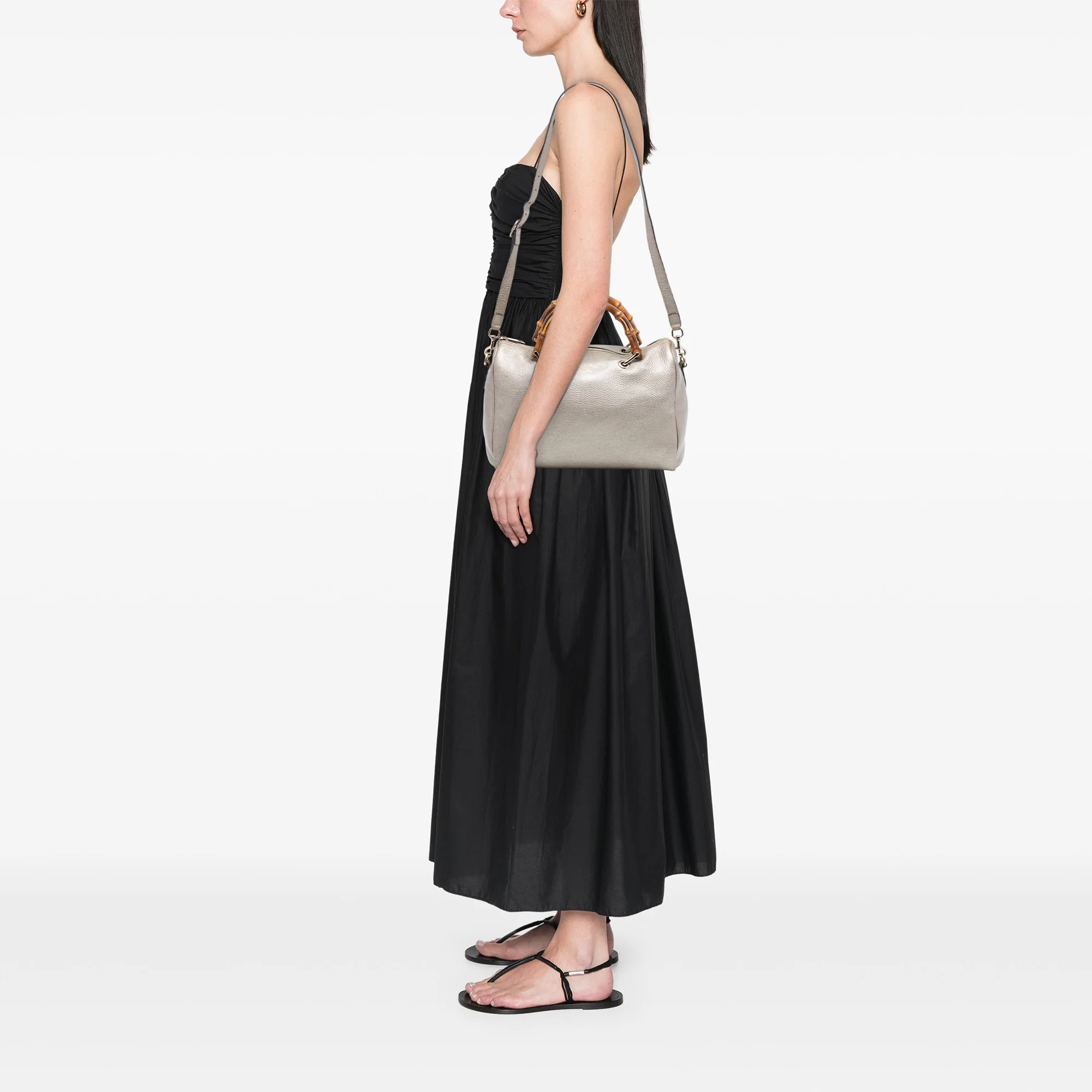 Bamboo Shopper Boston Bag Leather Medium - Image 7
