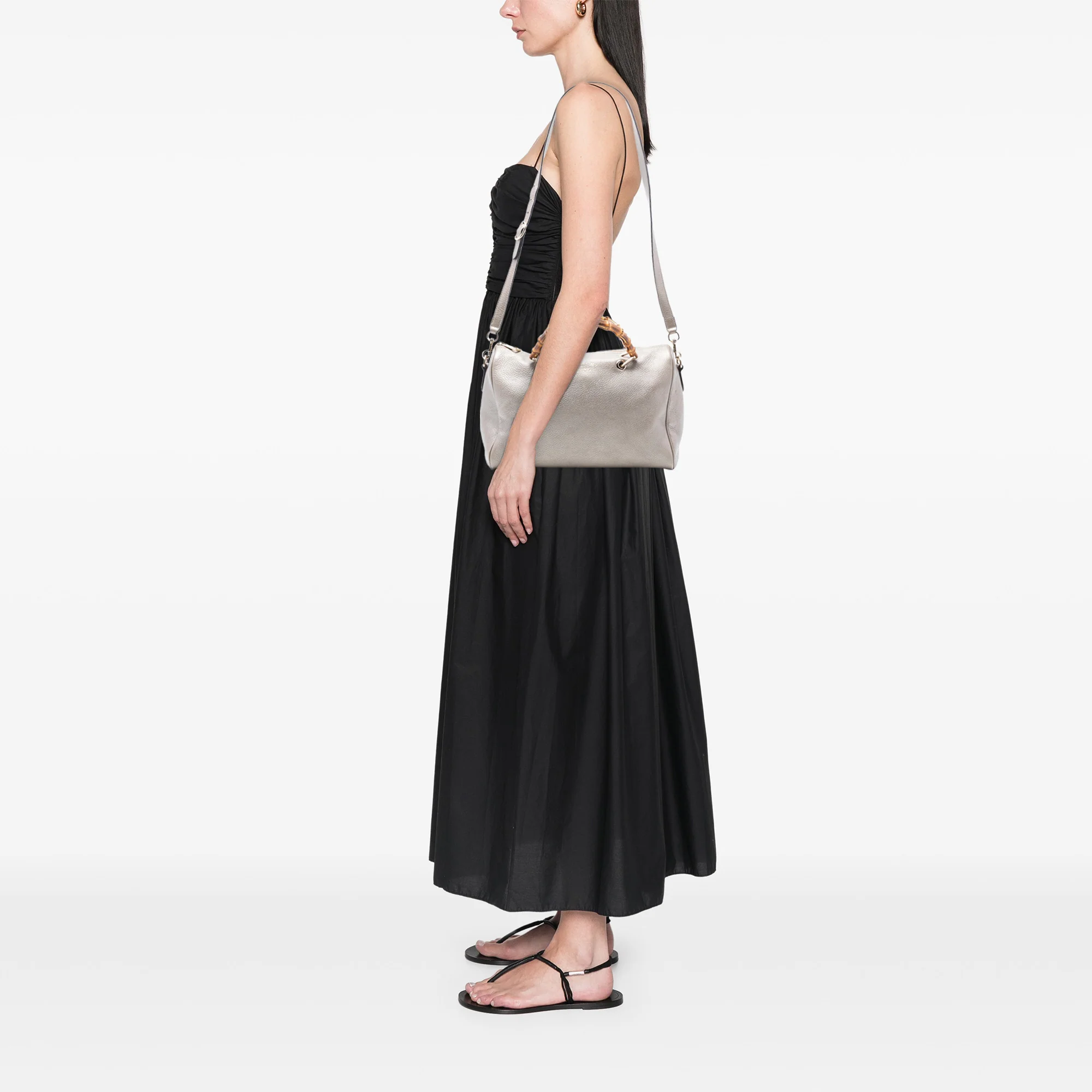 Bamboo Shopper Boston Bag Leather Medium - Image 7