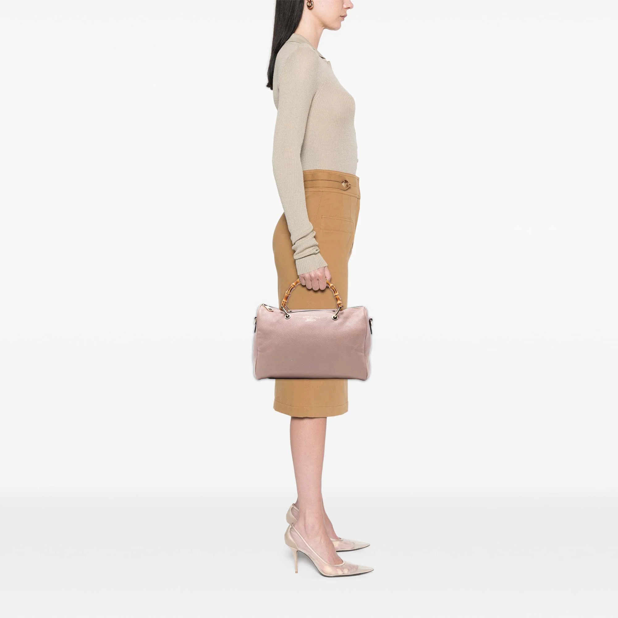 Bamboo Shopper Boston Bag Leather Medium - Image 7