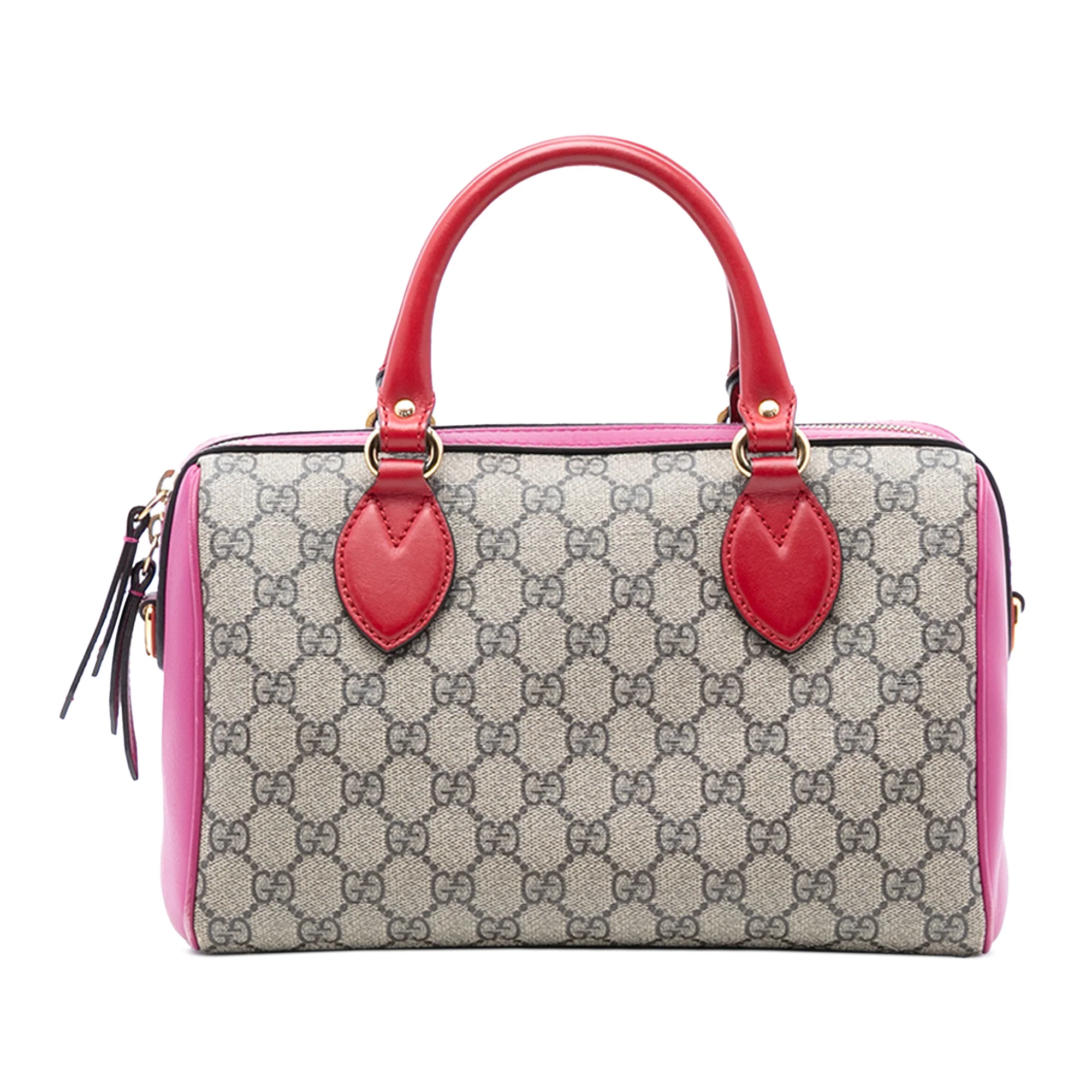 Convertible Boston Bag GG Coated Canvas and Leather Small