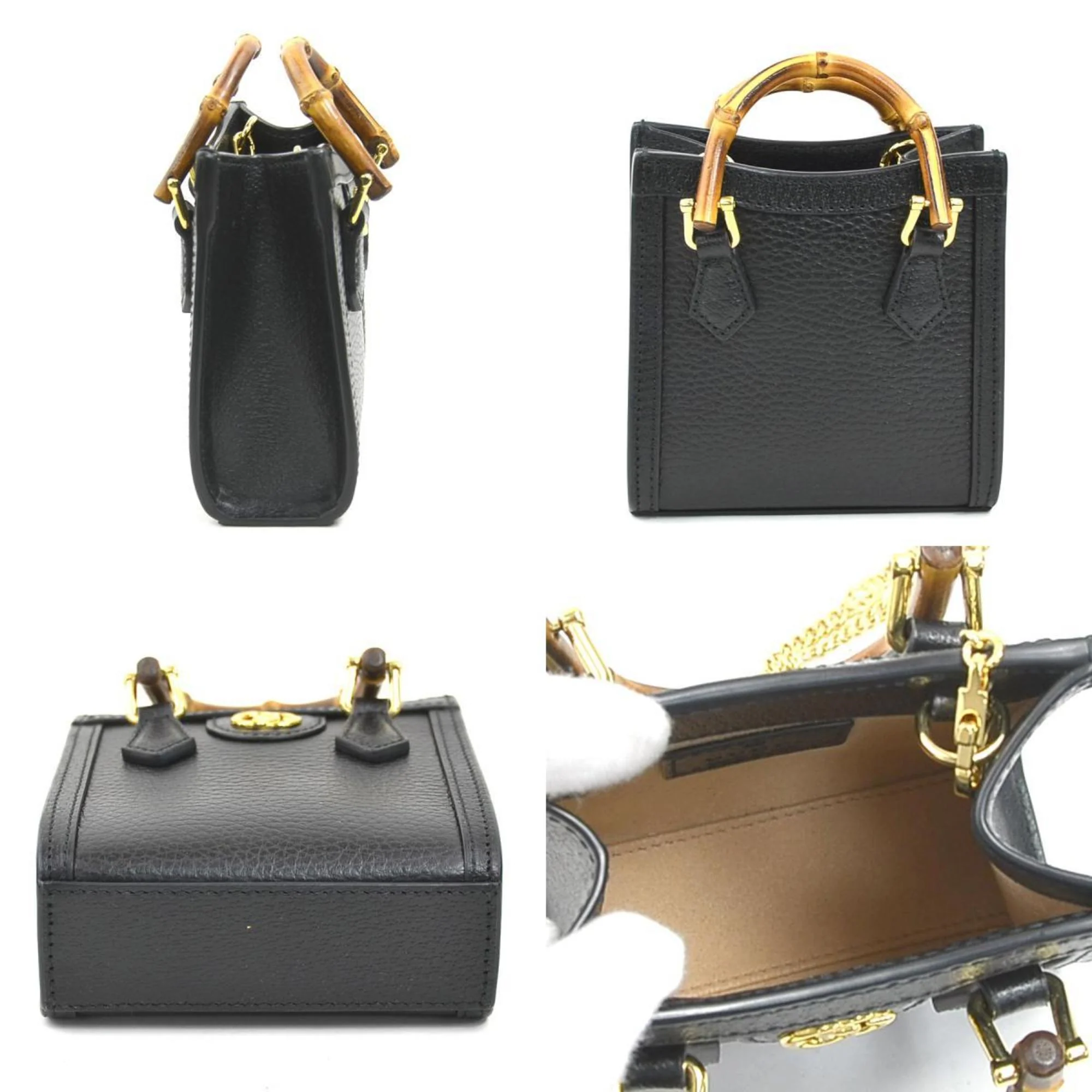Diana NM Bamboo Handle Tote Leather Mini - Image 2