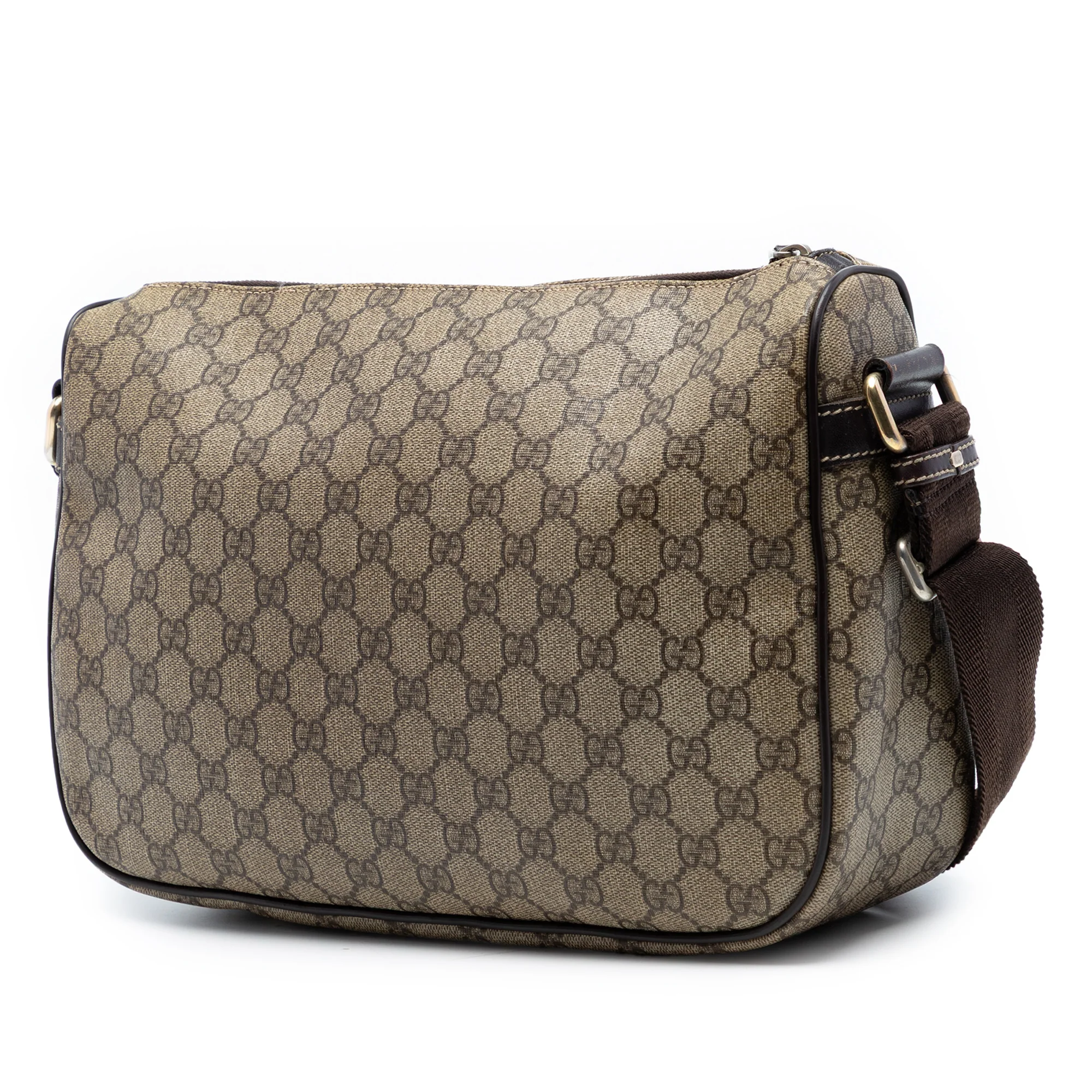 Double Pocket Messenger Bag GG Coated Canvas Large - Image 2