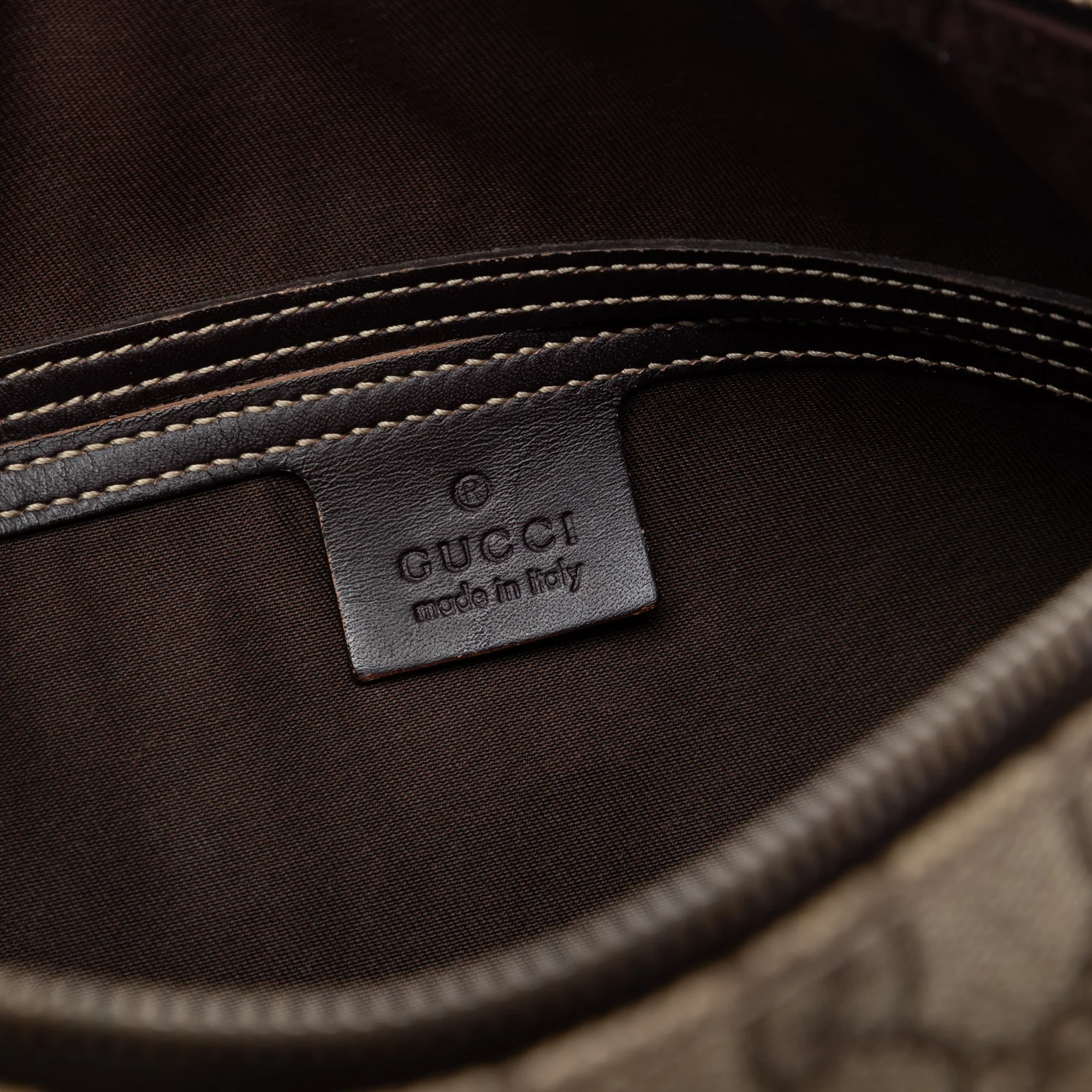 Double Pocket Messenger Bag GG Coated Canvas Large - Image 5