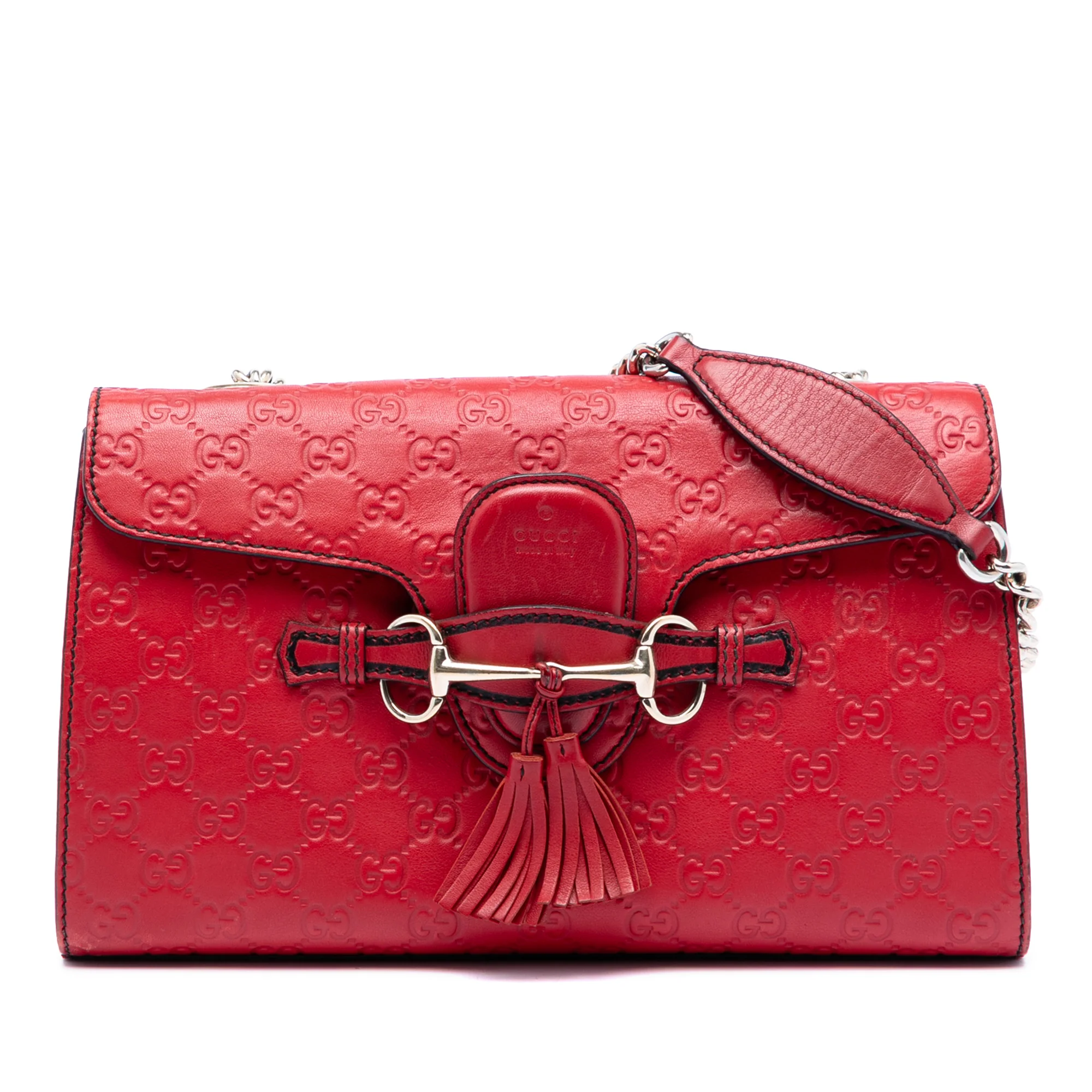 Emily Chain Flap Bag Guccissima Leather Medium