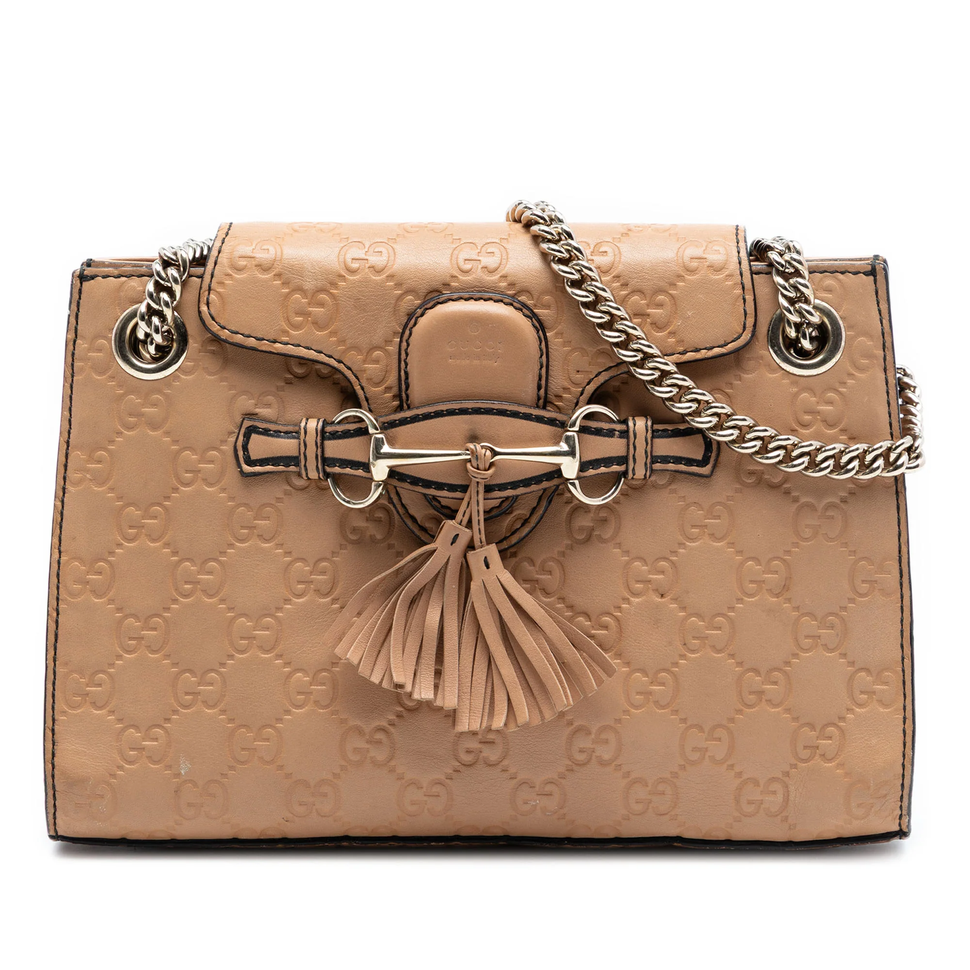 Emily Chain Flap Shoulder Bag Guccissima Leather Small