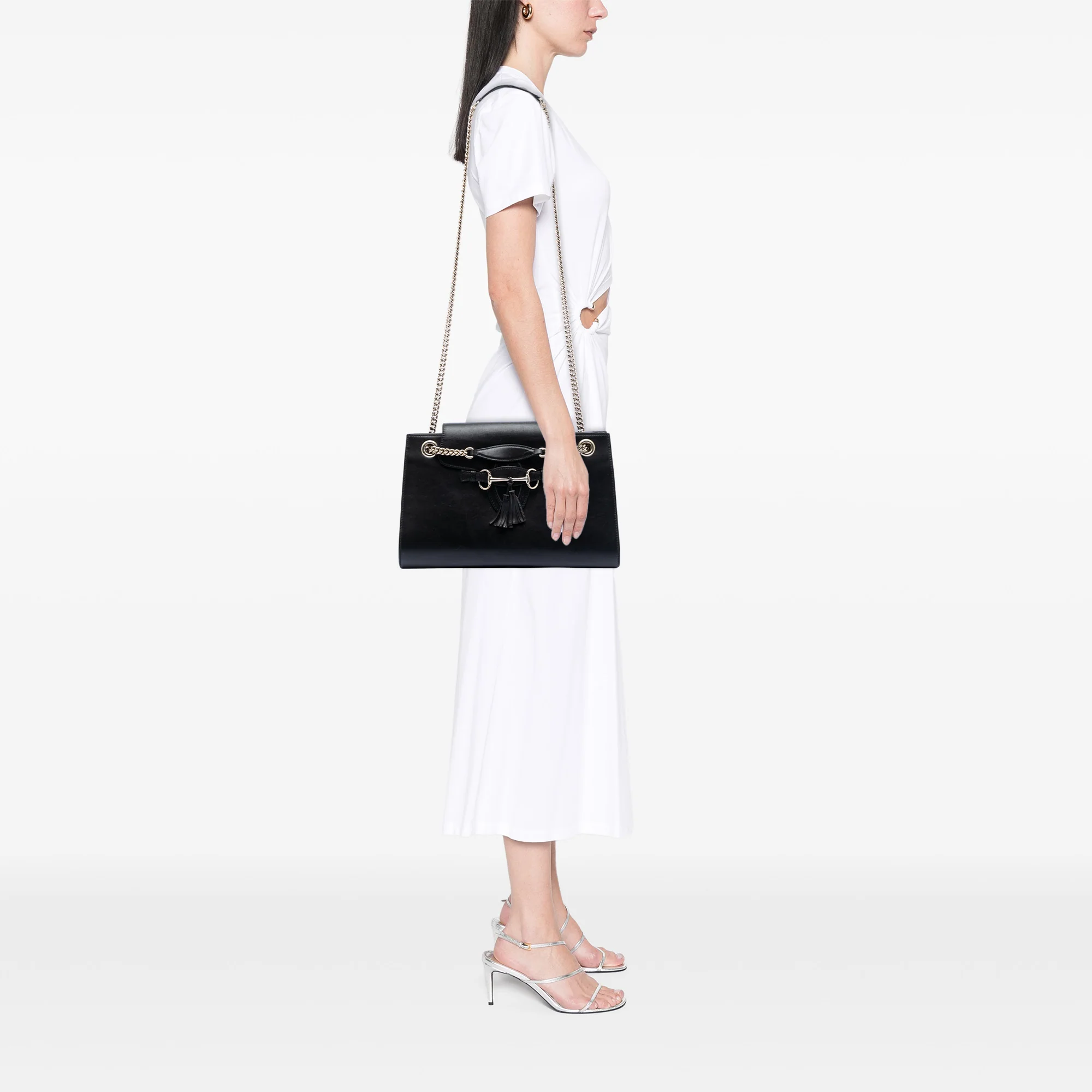 Emily Chain Flap Shoulder Bag Leather Large - Image 7
