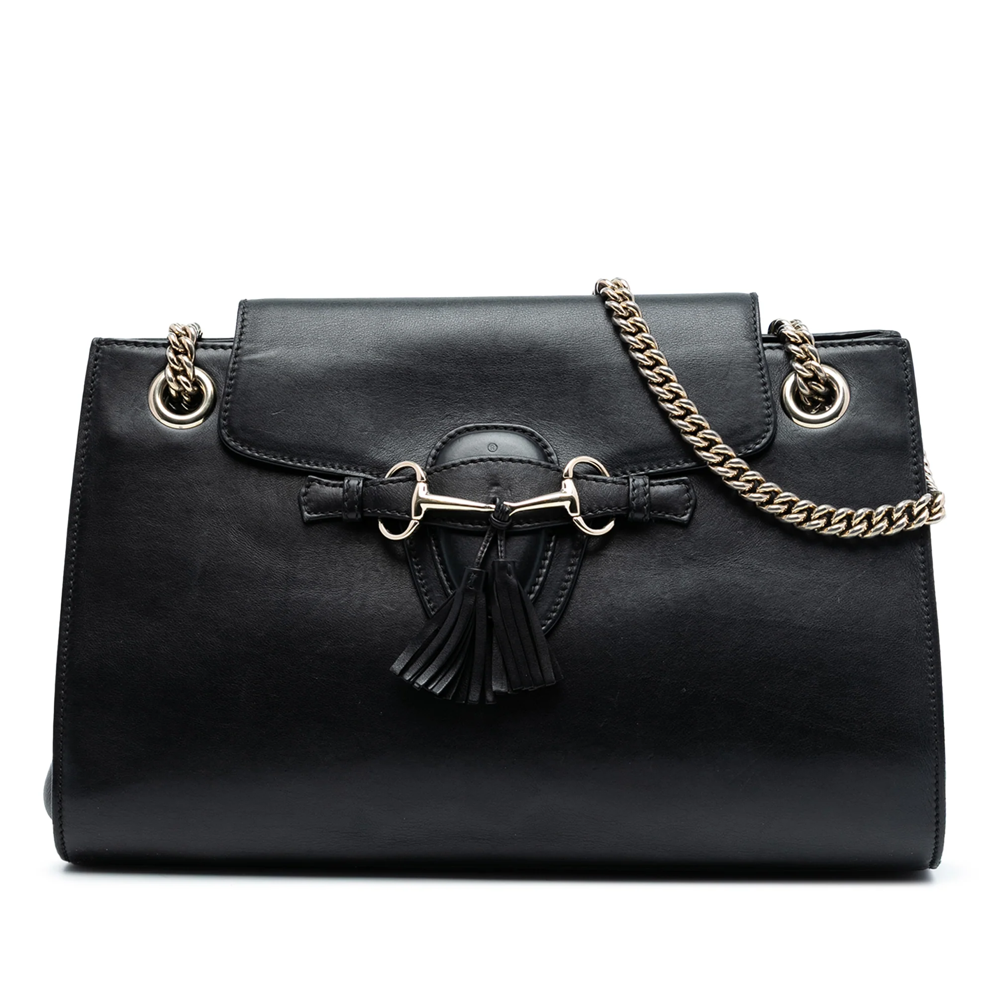 Emily Chain Flap Shoulder Bag Leather Large