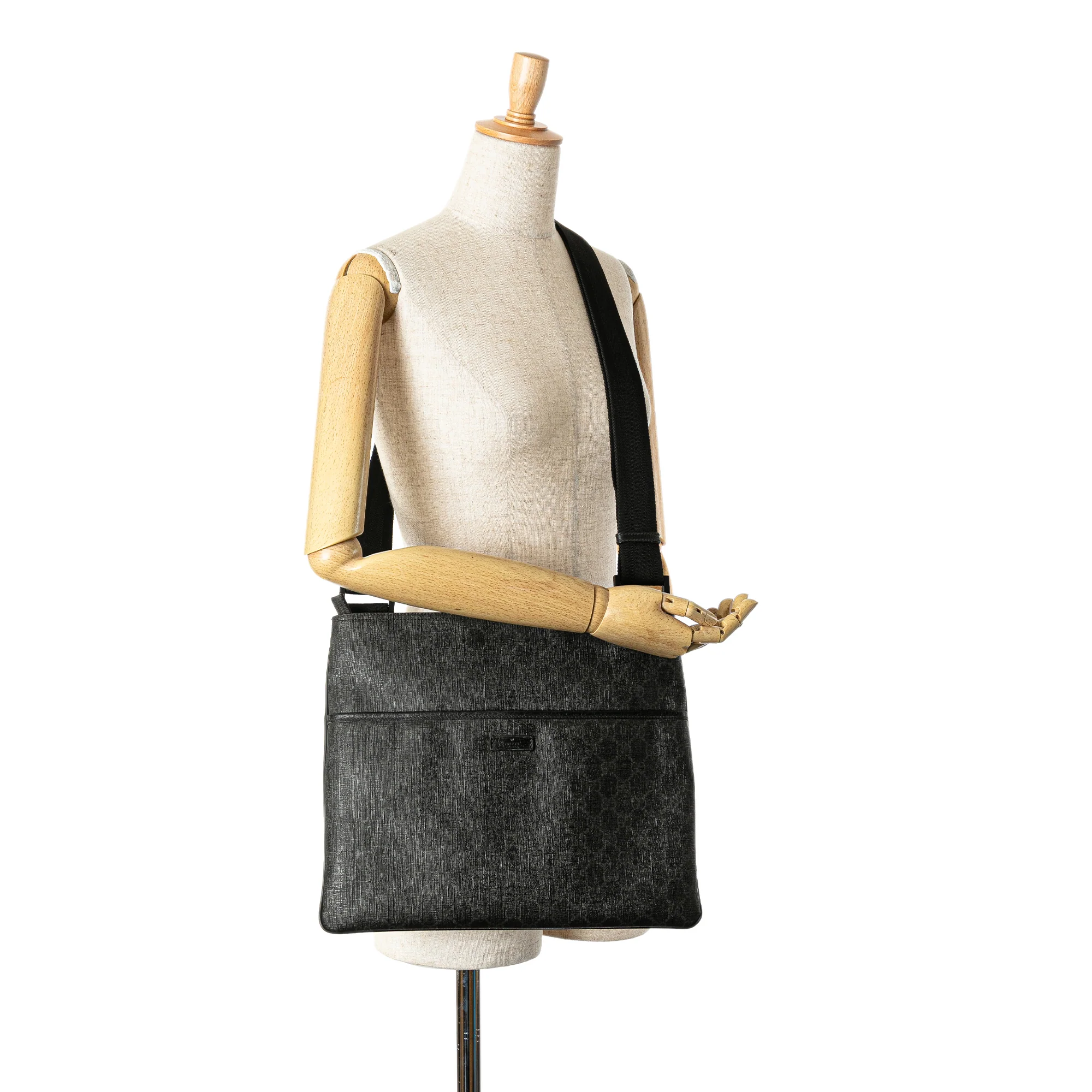 Flat Messenger Bag GG Coated Canvas Large - Image 7
