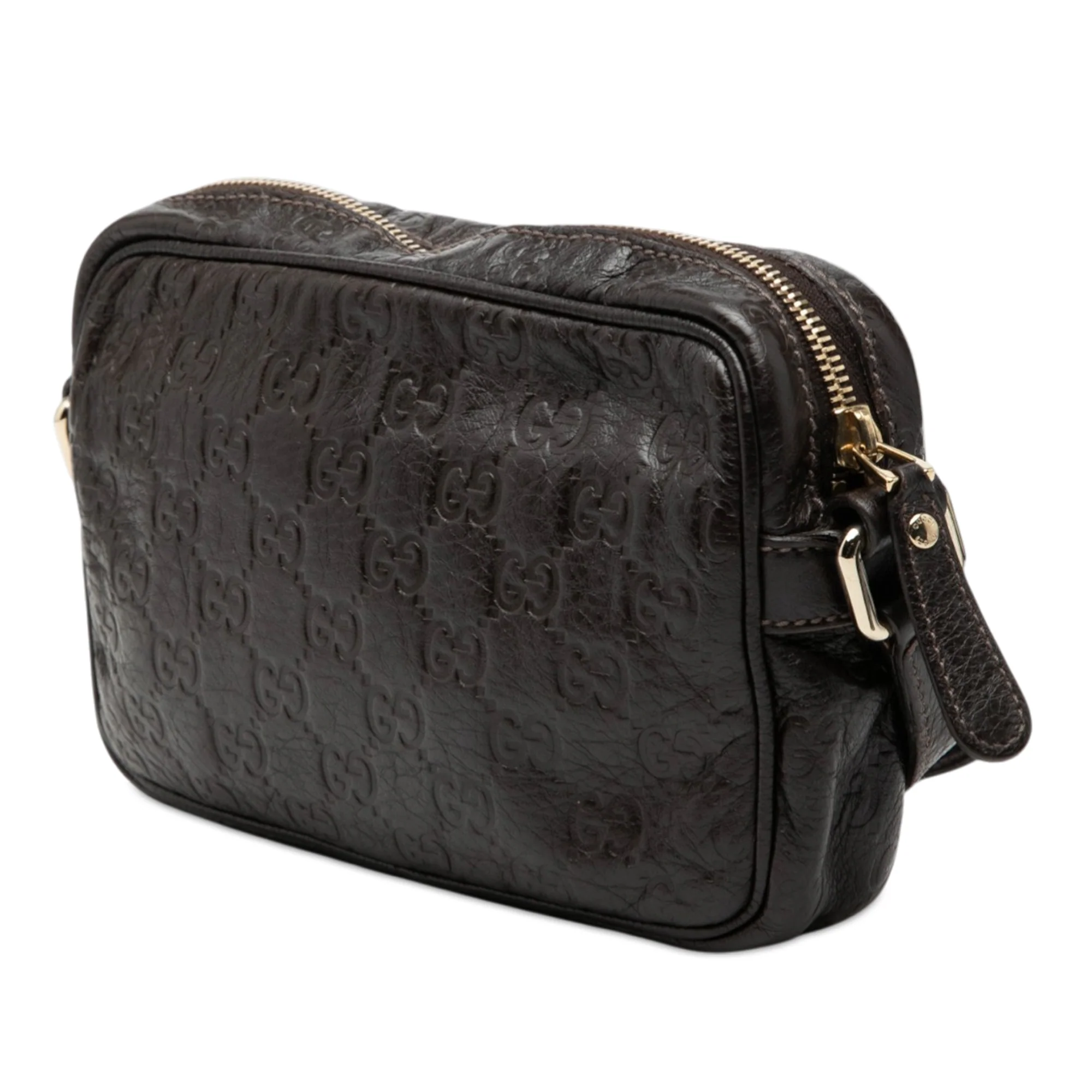 Front Zip Camera Bag Guccissima Leather Small - Image 2