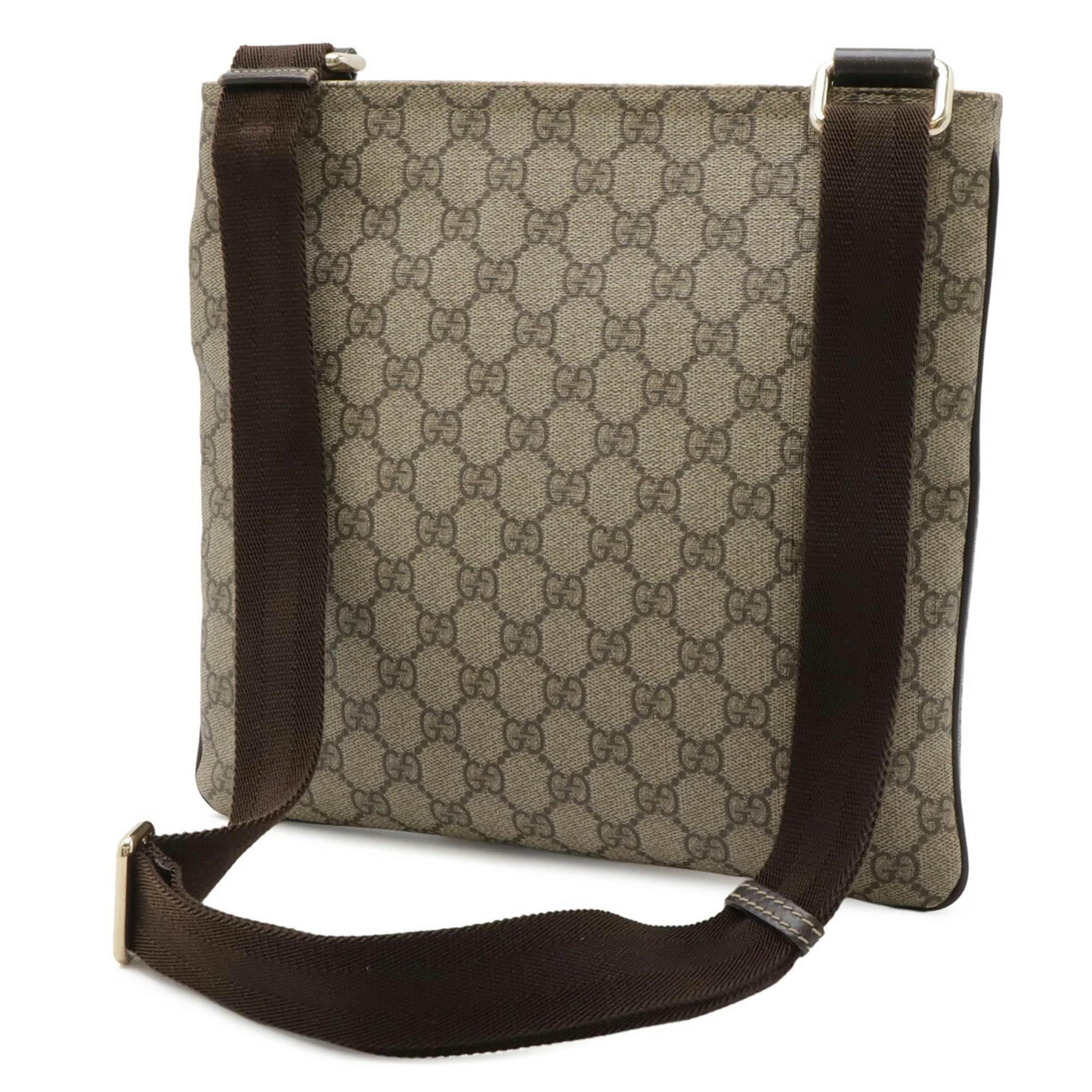 Front Zip Flat Messenger Bag GG Coated Canvas Medium - Image 3