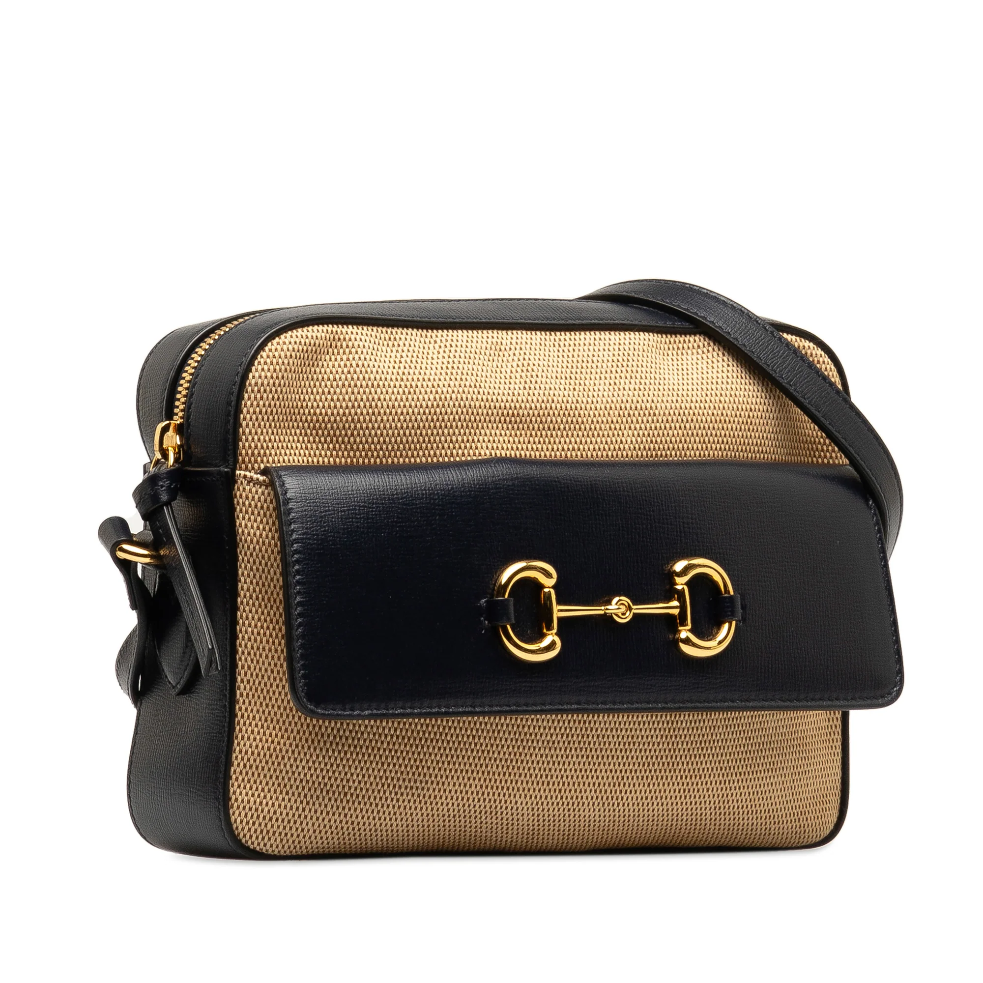 Horsebit 1955 Flap Pocket Camera Bag Canvas and Leather Small - Image 2