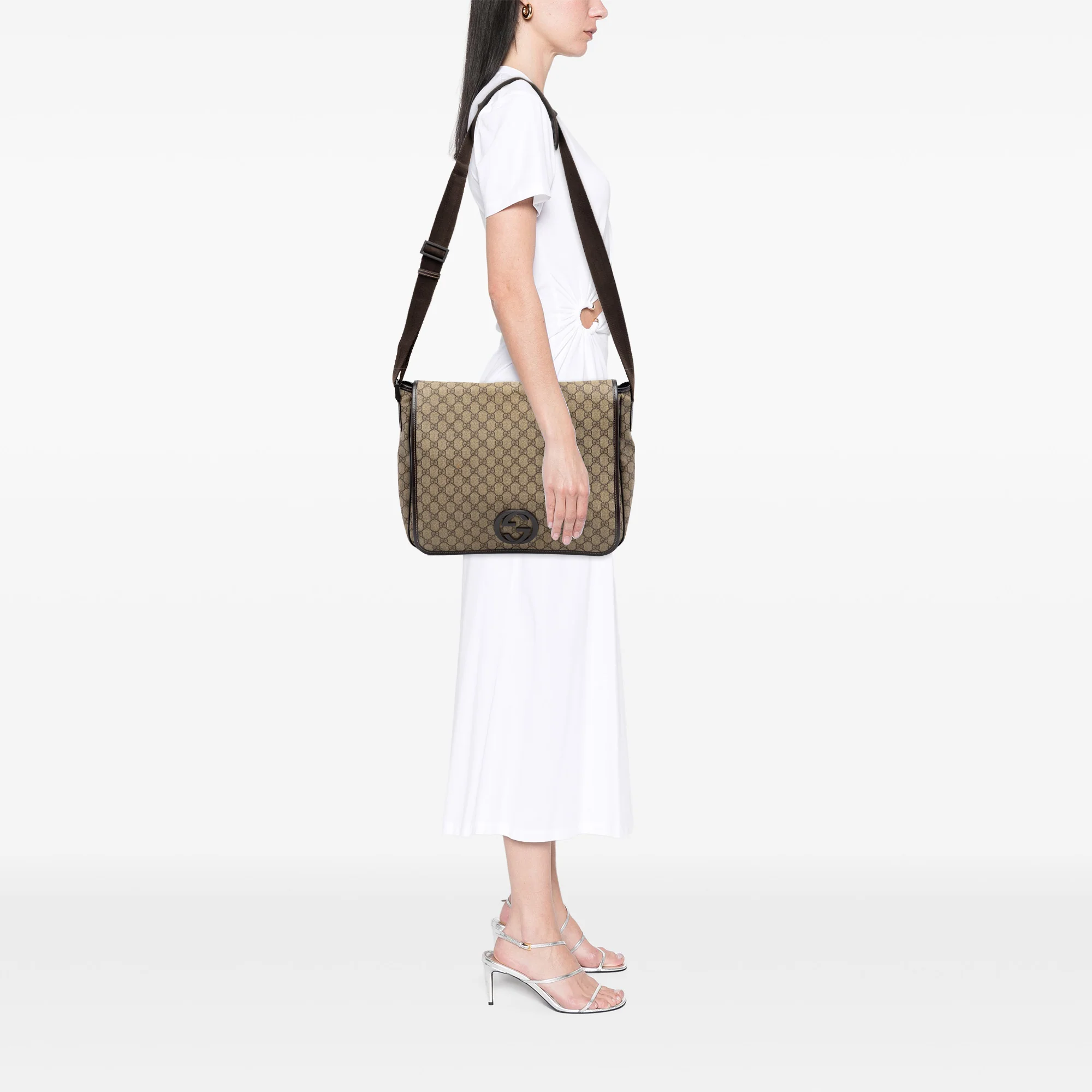 Interlocking G Messenger Bag GG Coated Canvas Large - Image 7