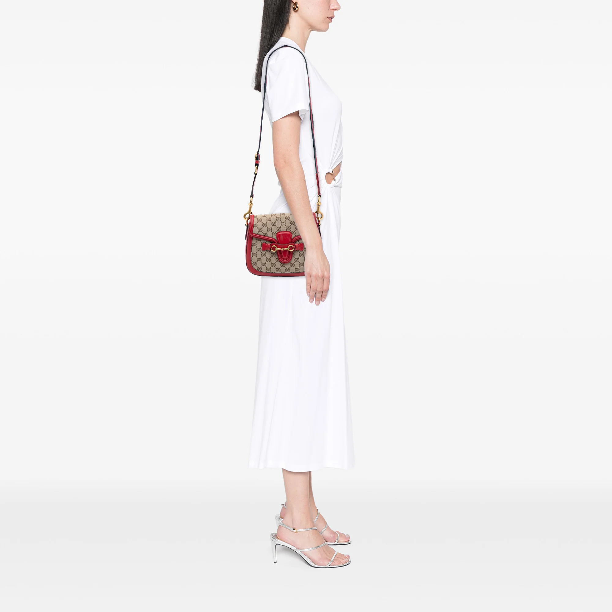 Lady Web Shoulder Bag GG Canvas Medium - Image 7