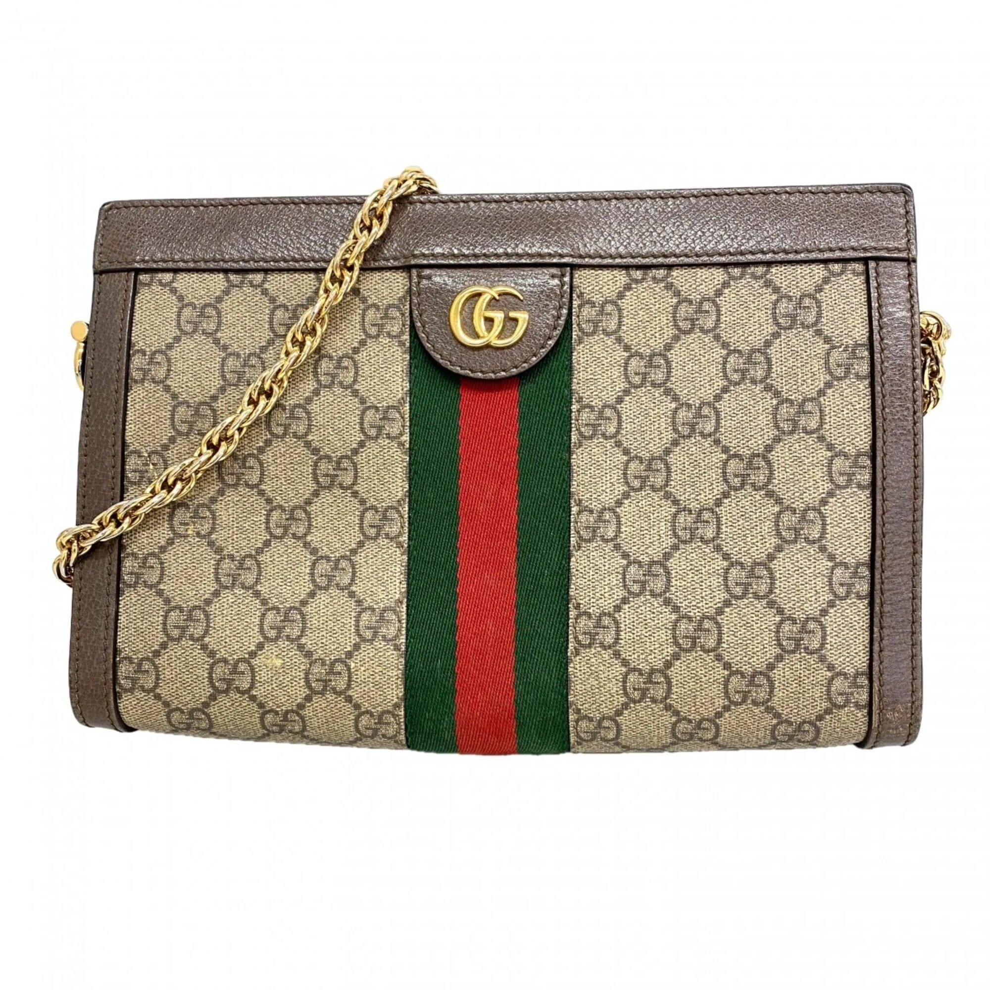 Ophidia Chain Shoulder Bag GG Coated Canvas Small