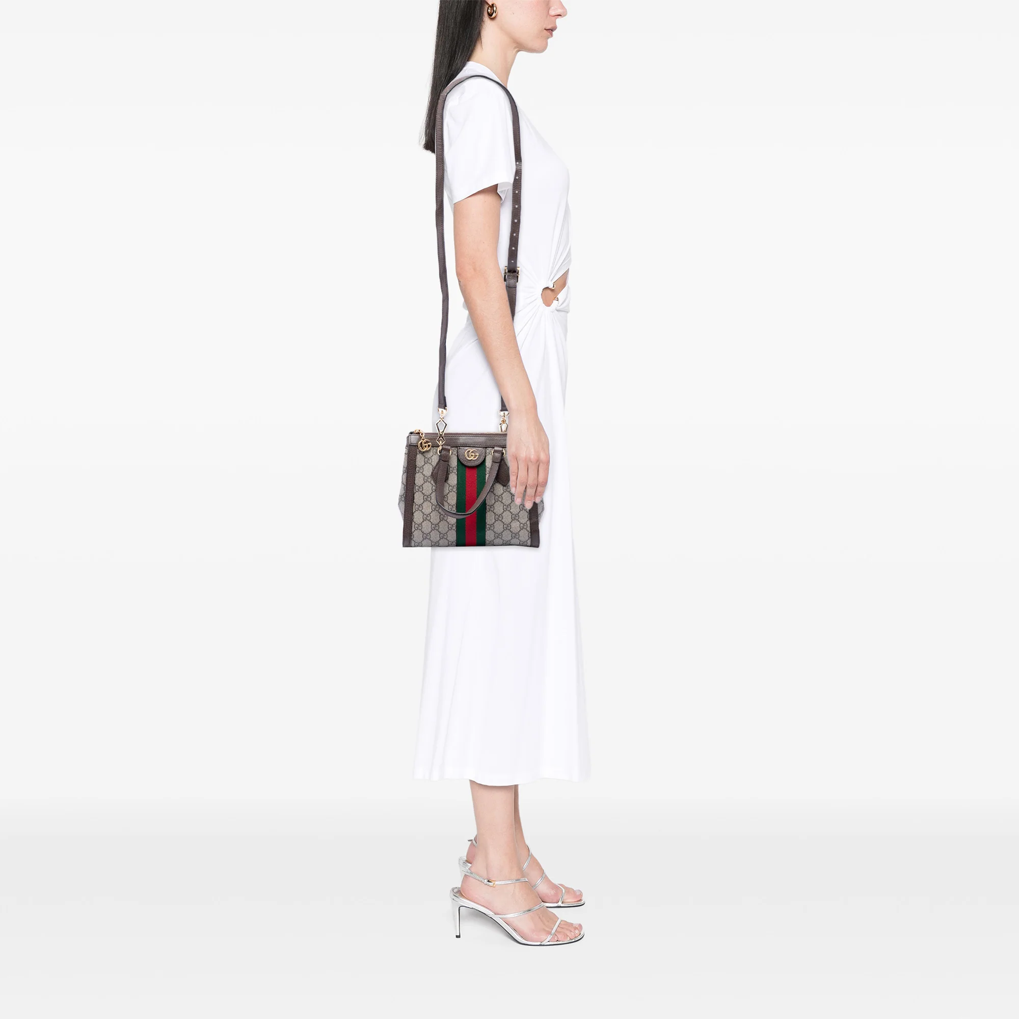 Ophidia Top Handle Tote GG Coated Canvas Small - Image 7
