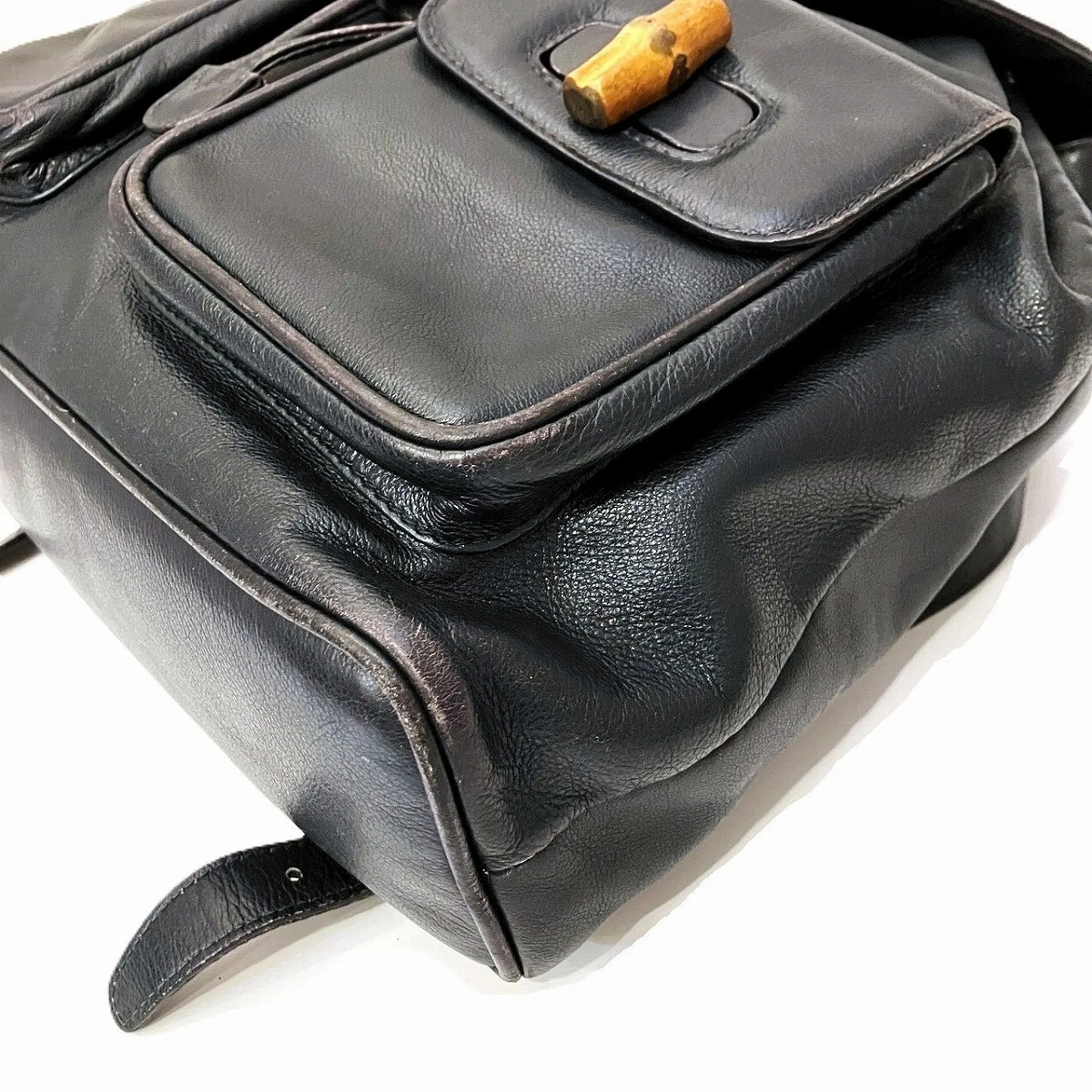 Vintage Bamboo Backpack Leather Medium - Image 7