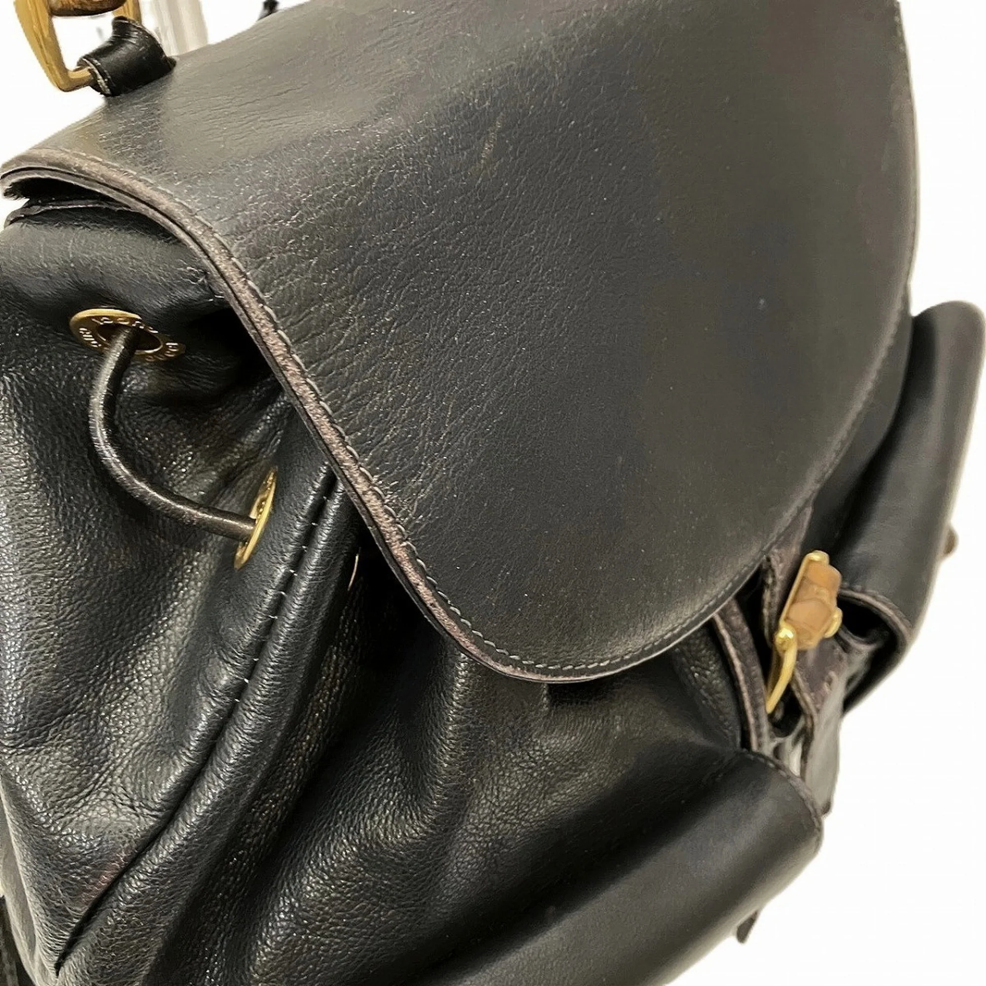 Vintage Bamboo Backpack Leather Medium - Image 8
