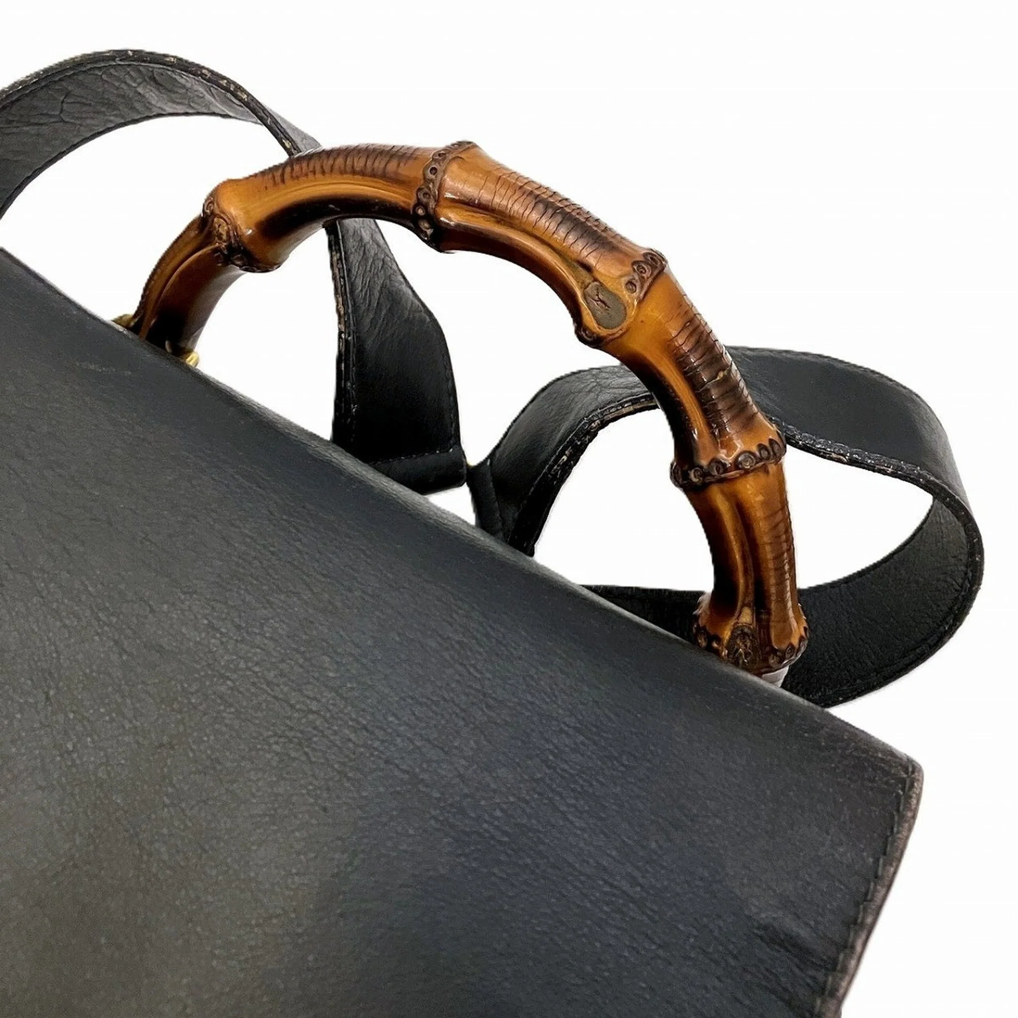 Vintage Bamboo Backpack Leather Medium - Image 9