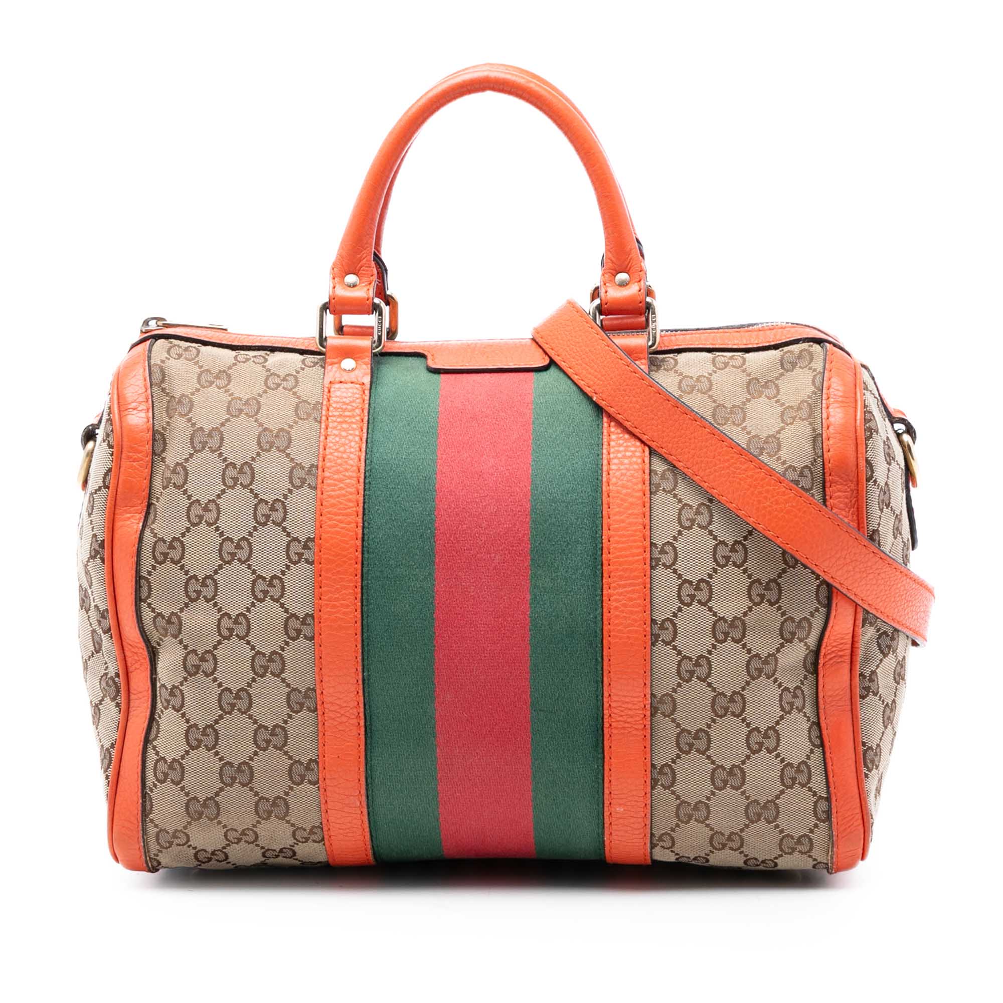 Vintage Web Boston Bag GG Canvas Medium