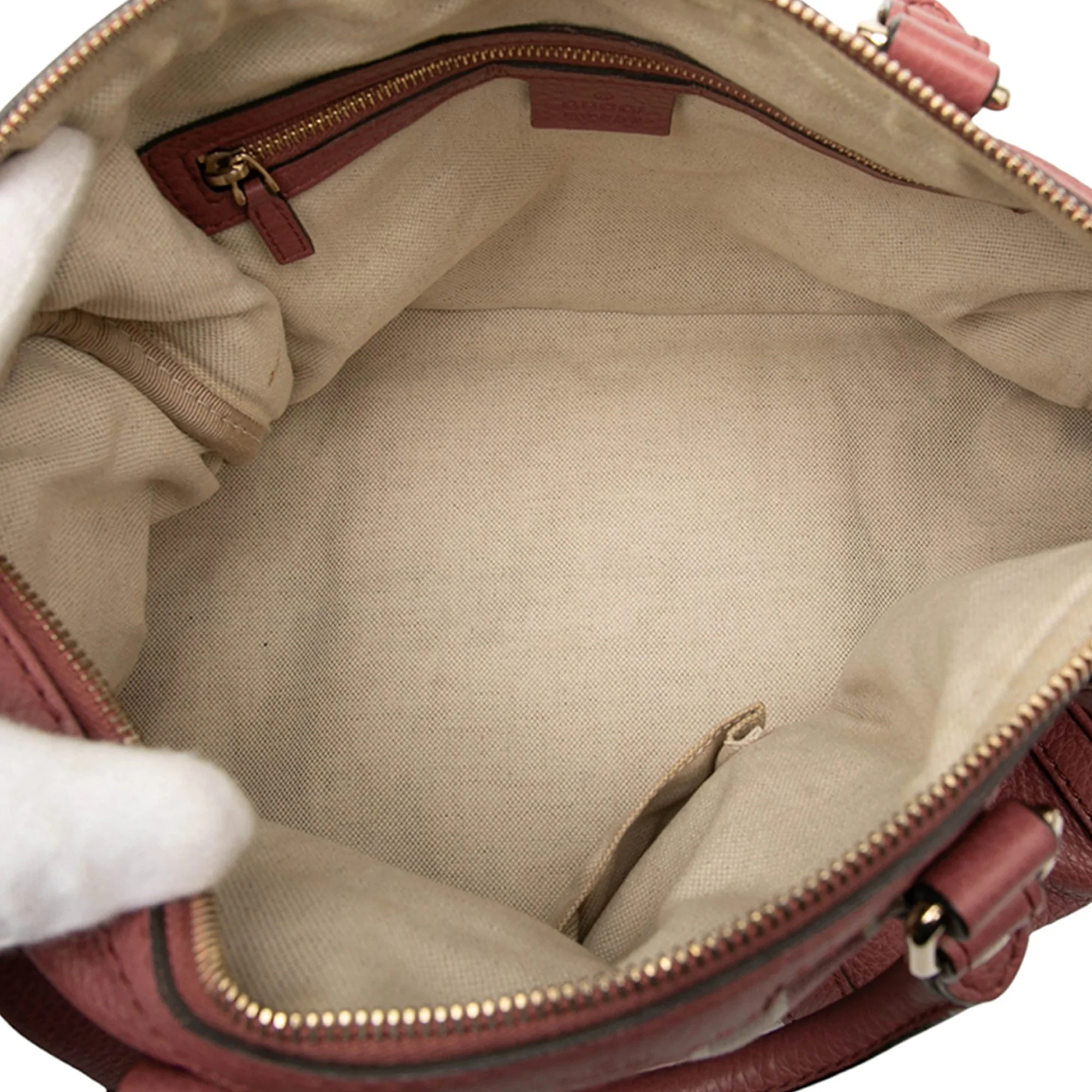 Vintage Web Boston Bag Leather Medium - Image 4