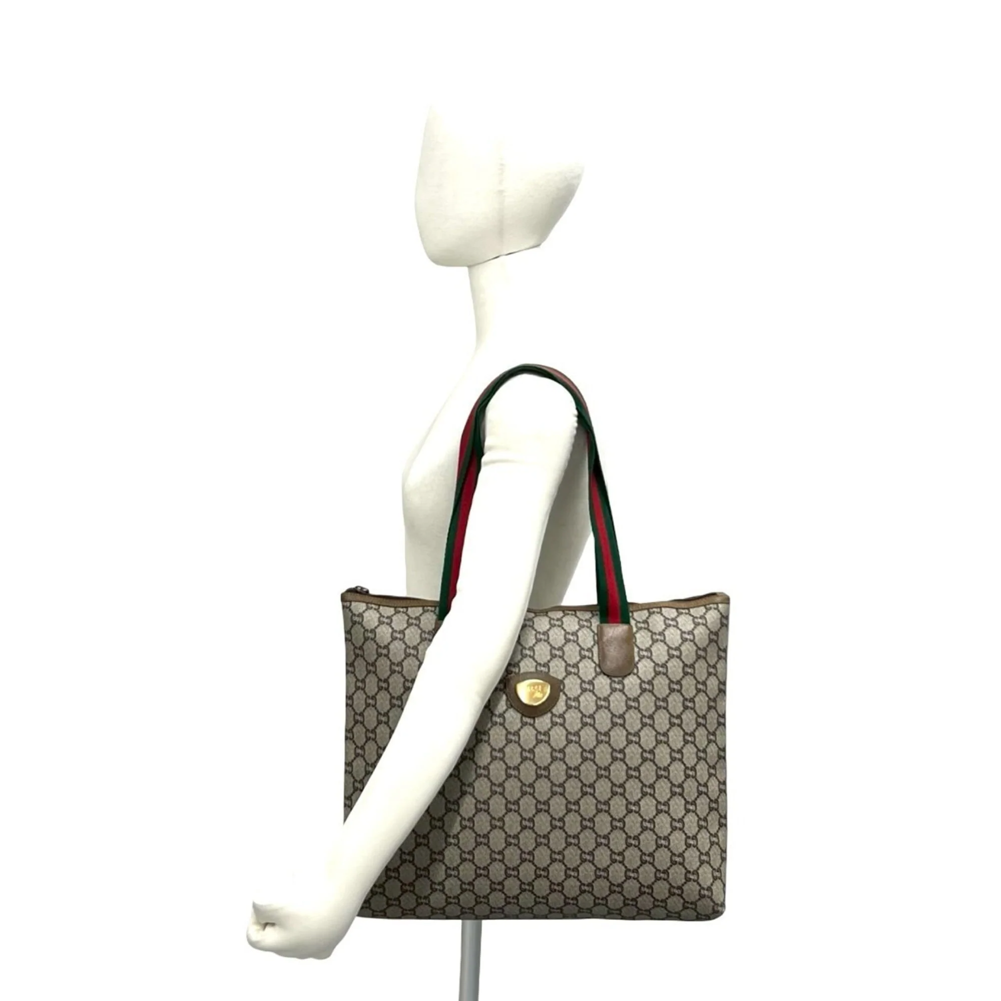 Vintage Web Strap Tote GG Coated Canvas Medium - Image 2