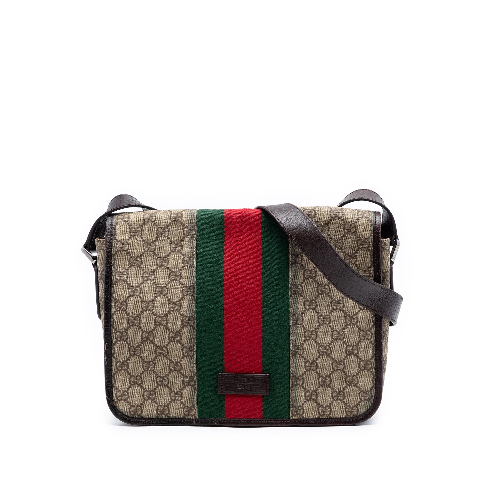 Web Flap Messenger Bag GG Coated Canvas Medium