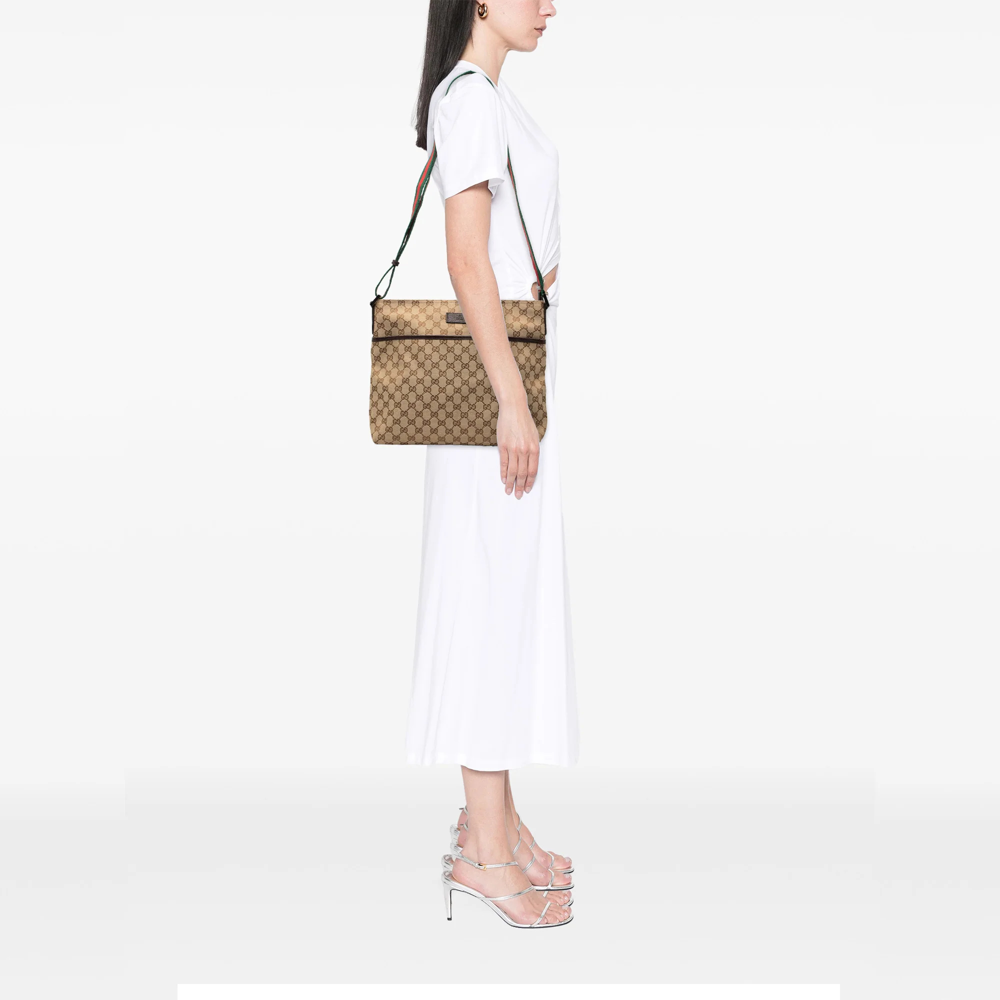 Web Strap Zip Messenger Bag GG Canvas Medium - Image 7