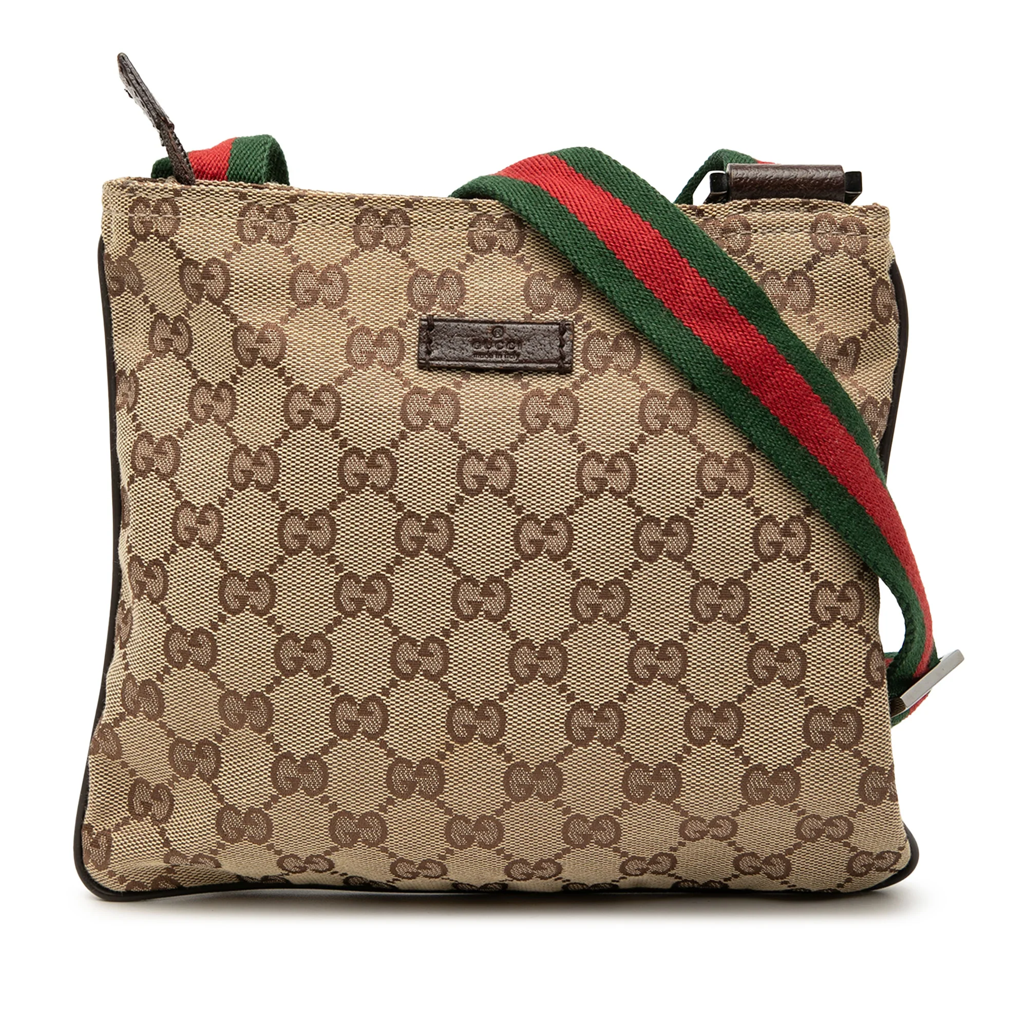 Web Strap Zip Messenger Bag GG Canvas Small