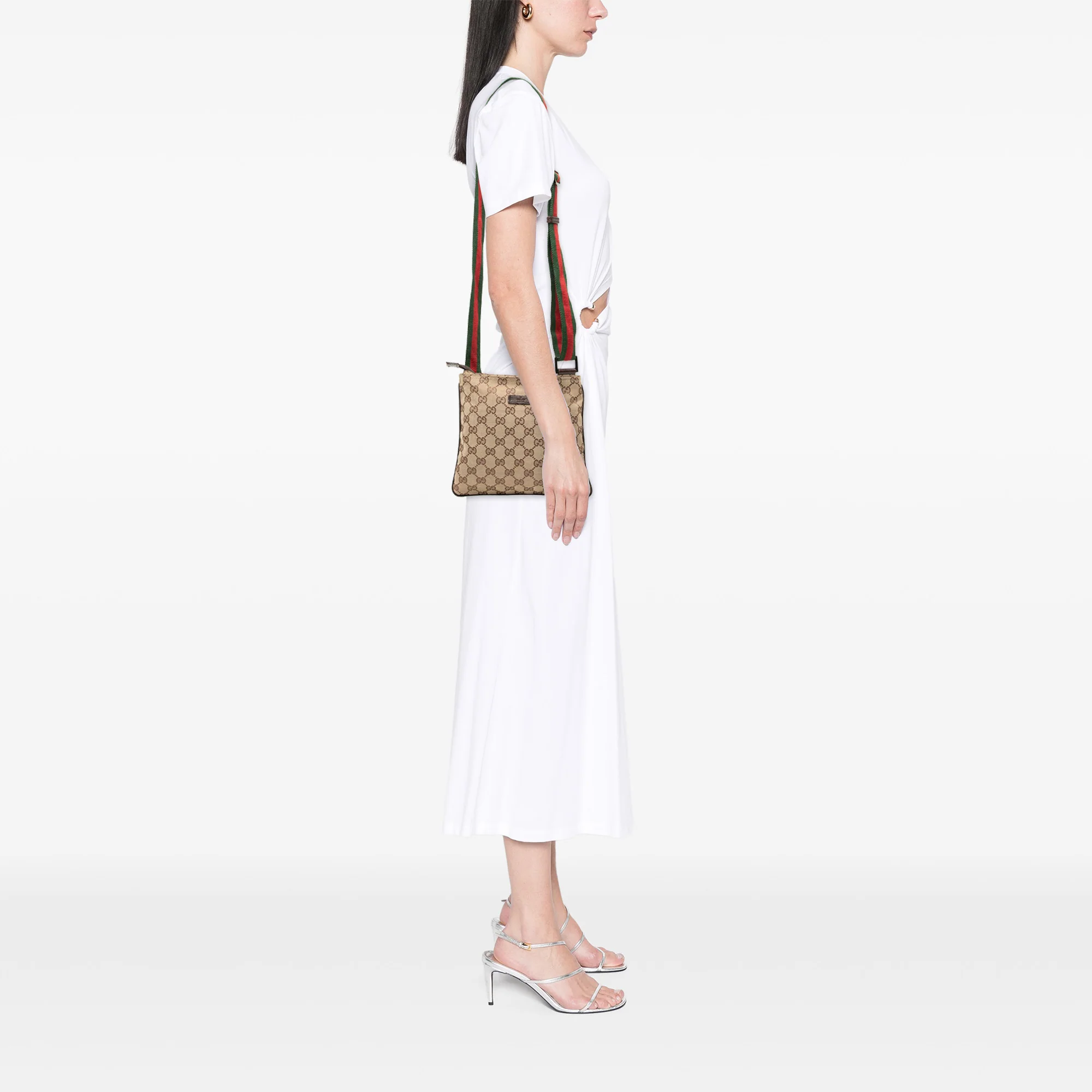Web Strap Zip Messenger Bag GG Canvas Small - Image 7