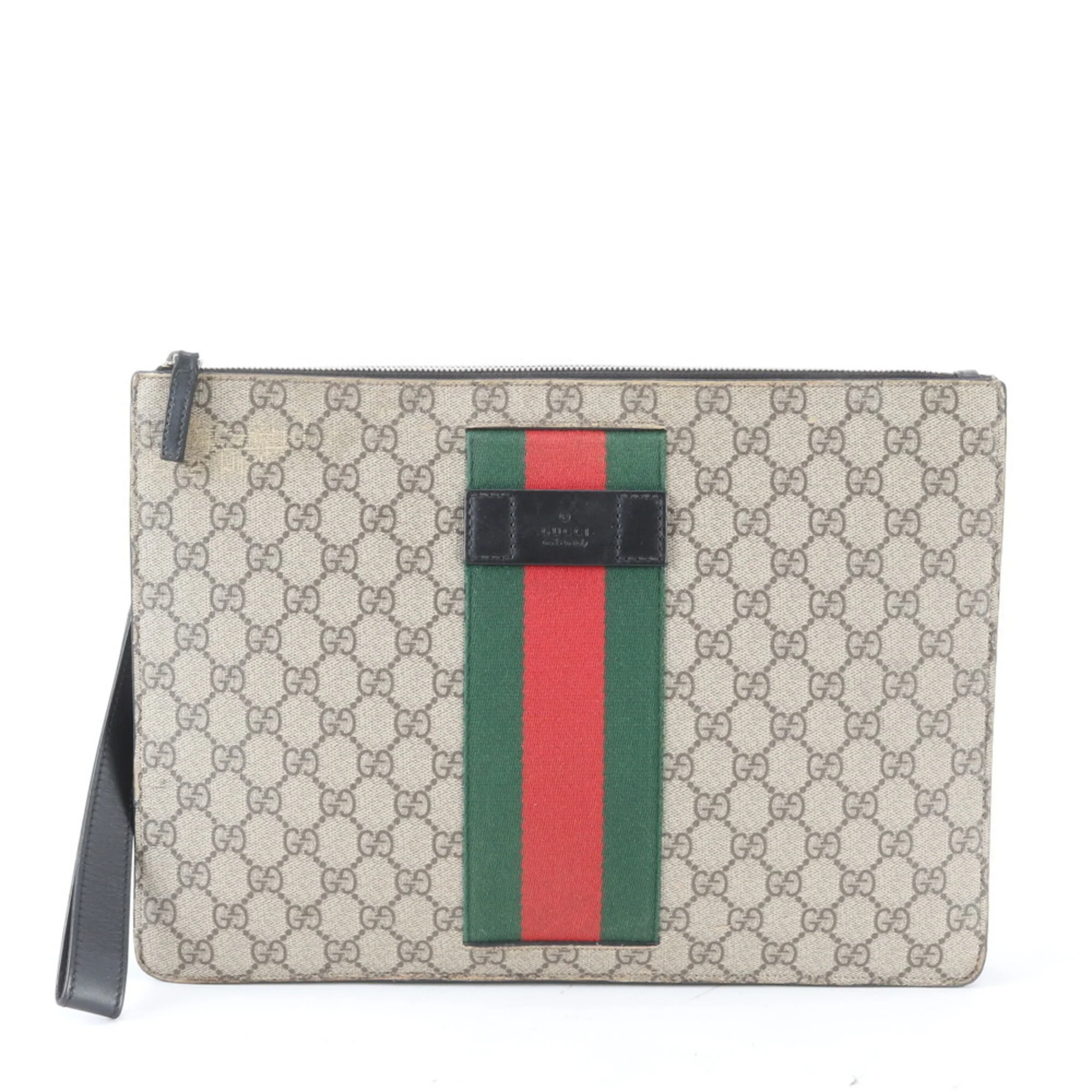 Web Wristlet Clutch GG Coated Canvas