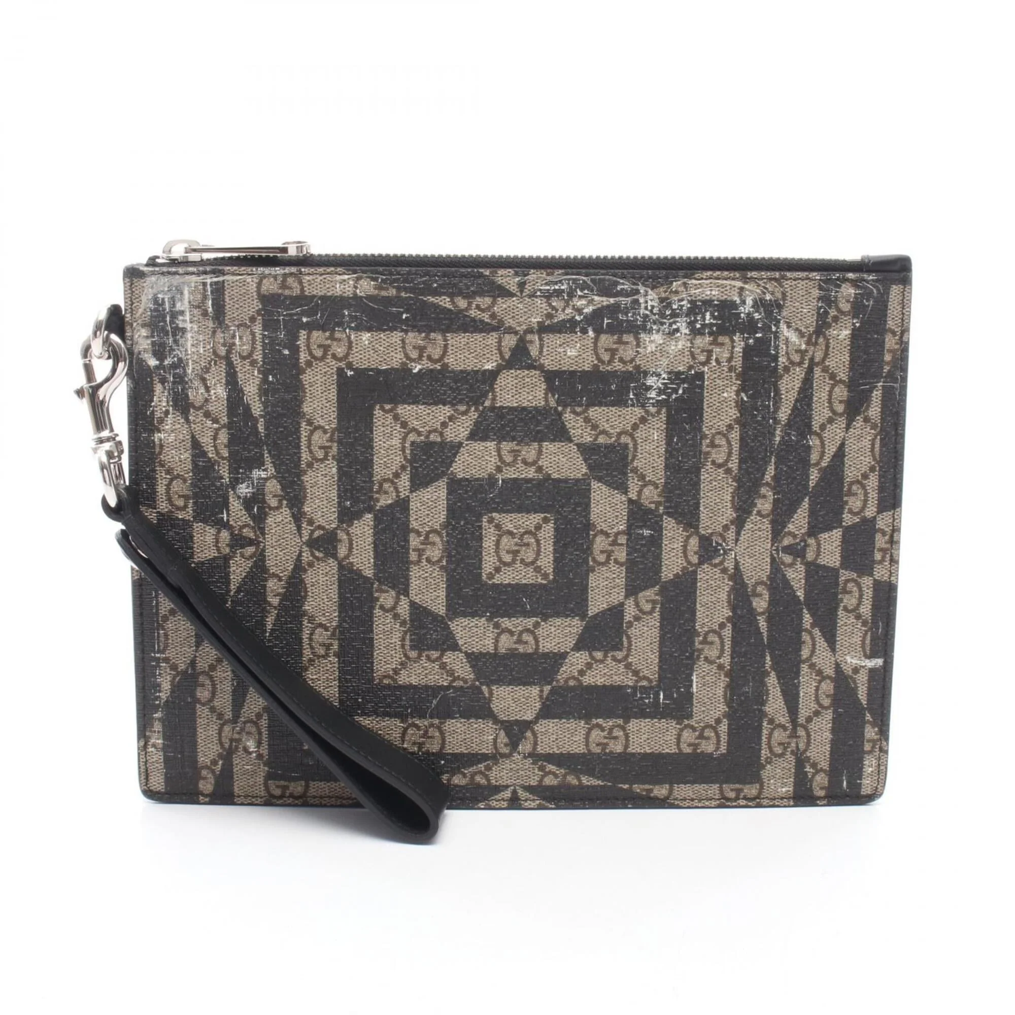 Wristlet Clutch Caleido GG Coated Canvas