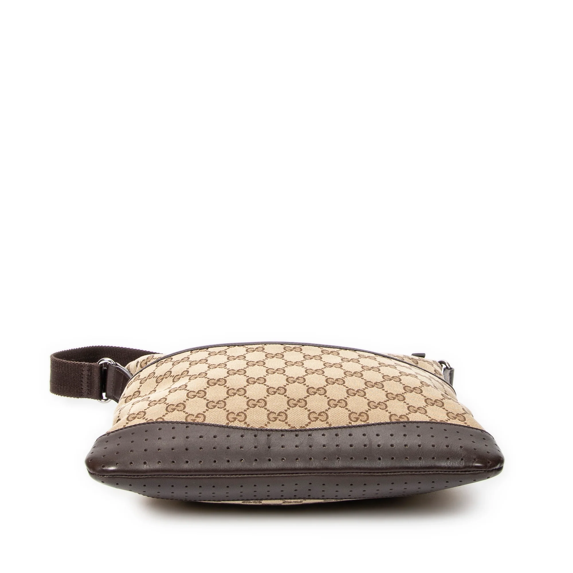 Zip Messenger Bag GG Canvas with Perforated Leather Medium - Image 6