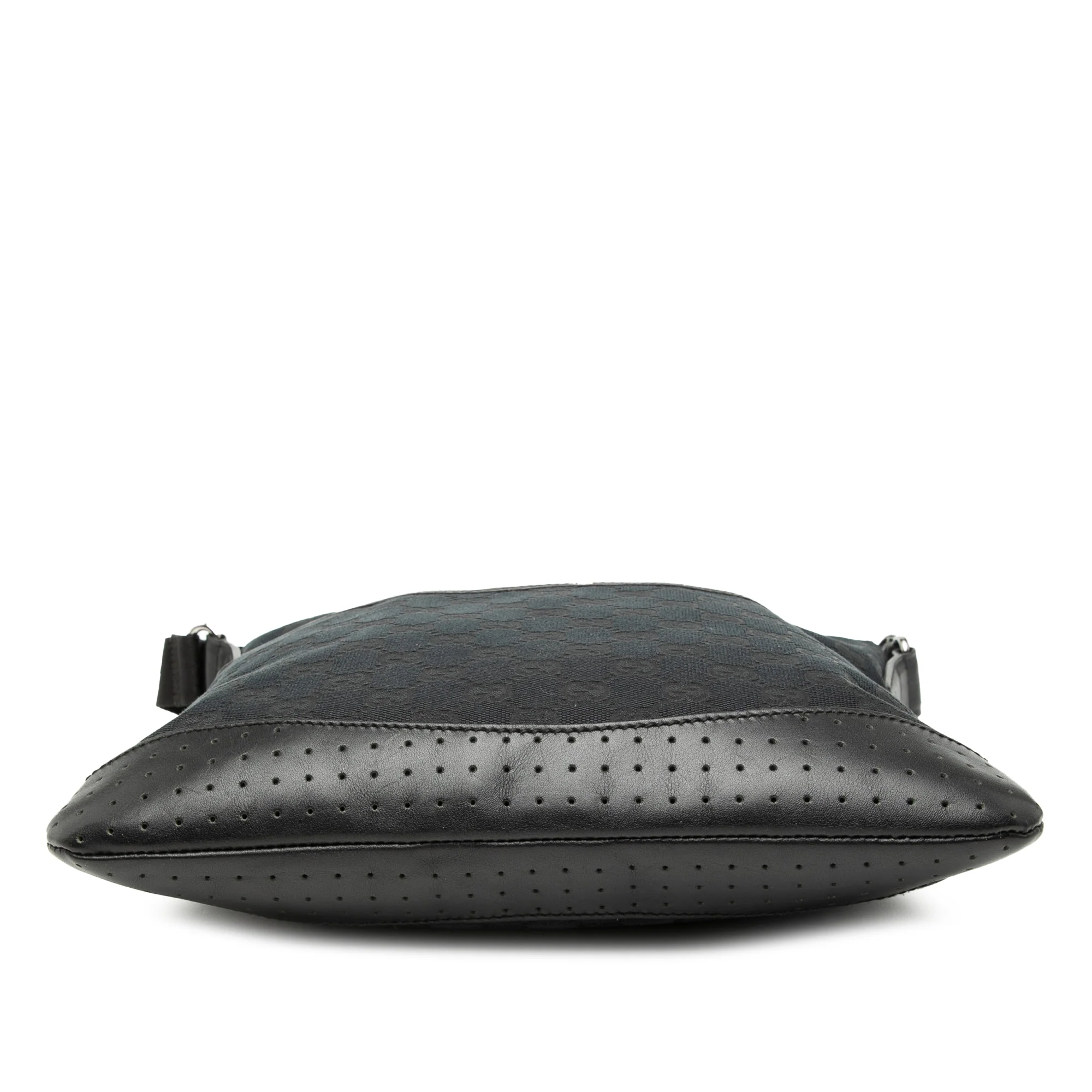 Zip Messenger Bag GG Canvas with Perforated Leather Medium - Image 3