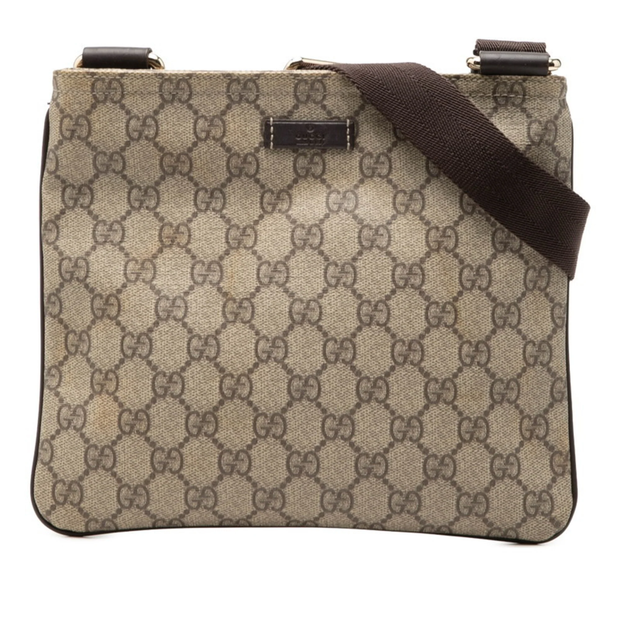 Zip Top Messenger Bag GG Coated Canvas Small