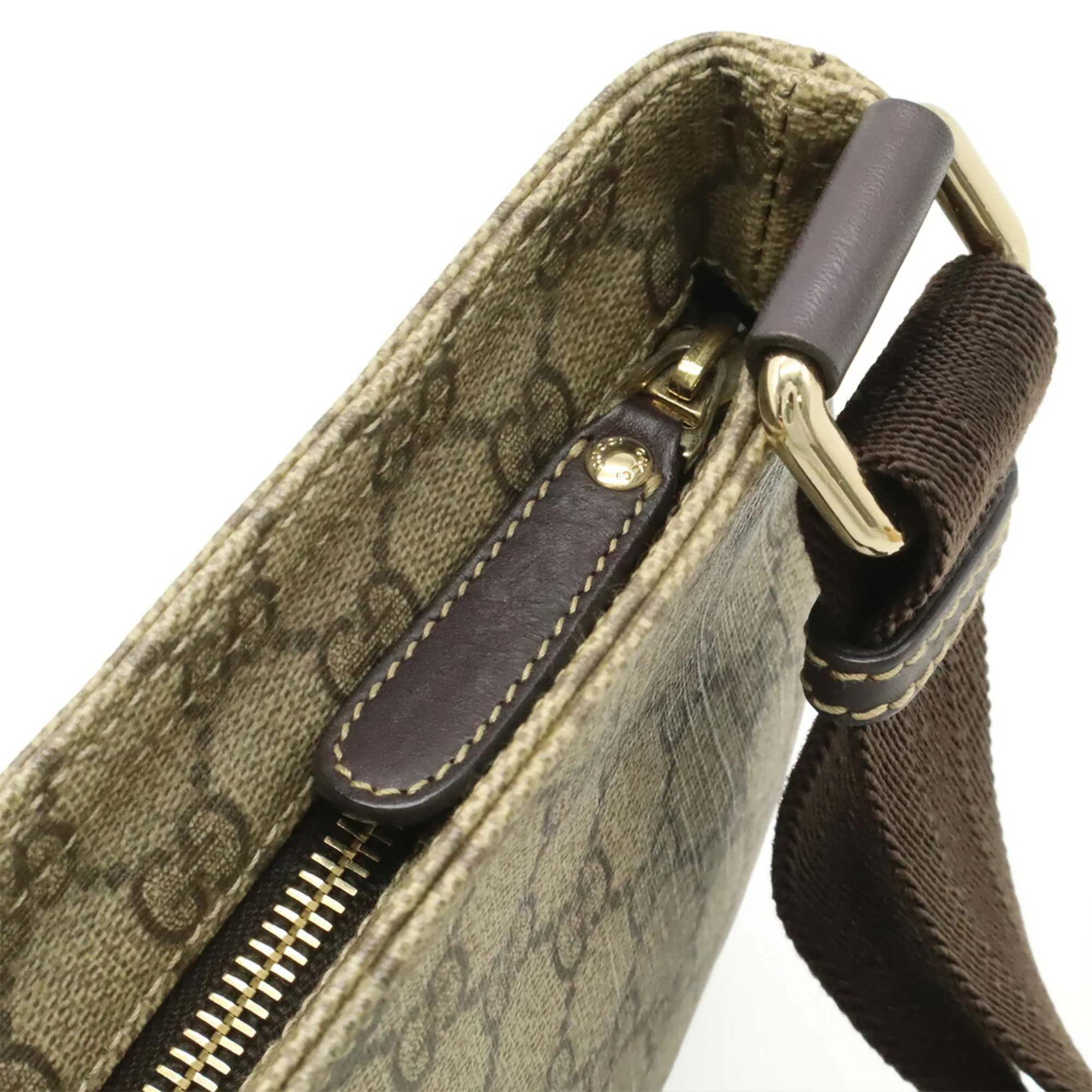 Zip Top Messenger Bag GG Coated Canvas Small - Image 5