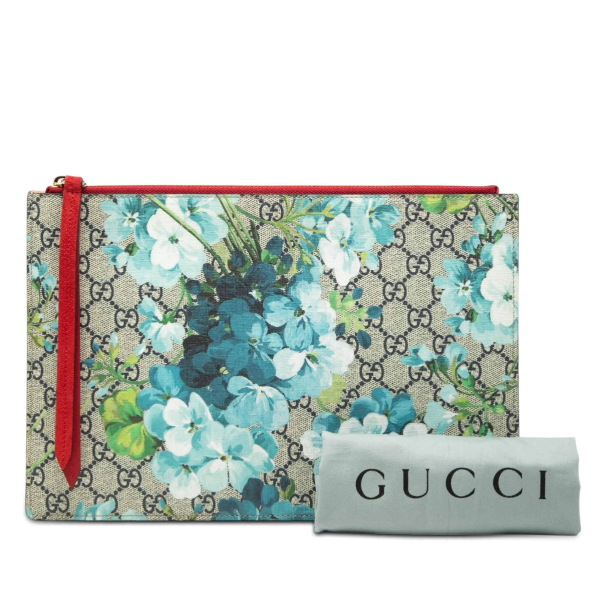 Zipped Pouch Blooms Print GG Coated Canvas Large - Image 7