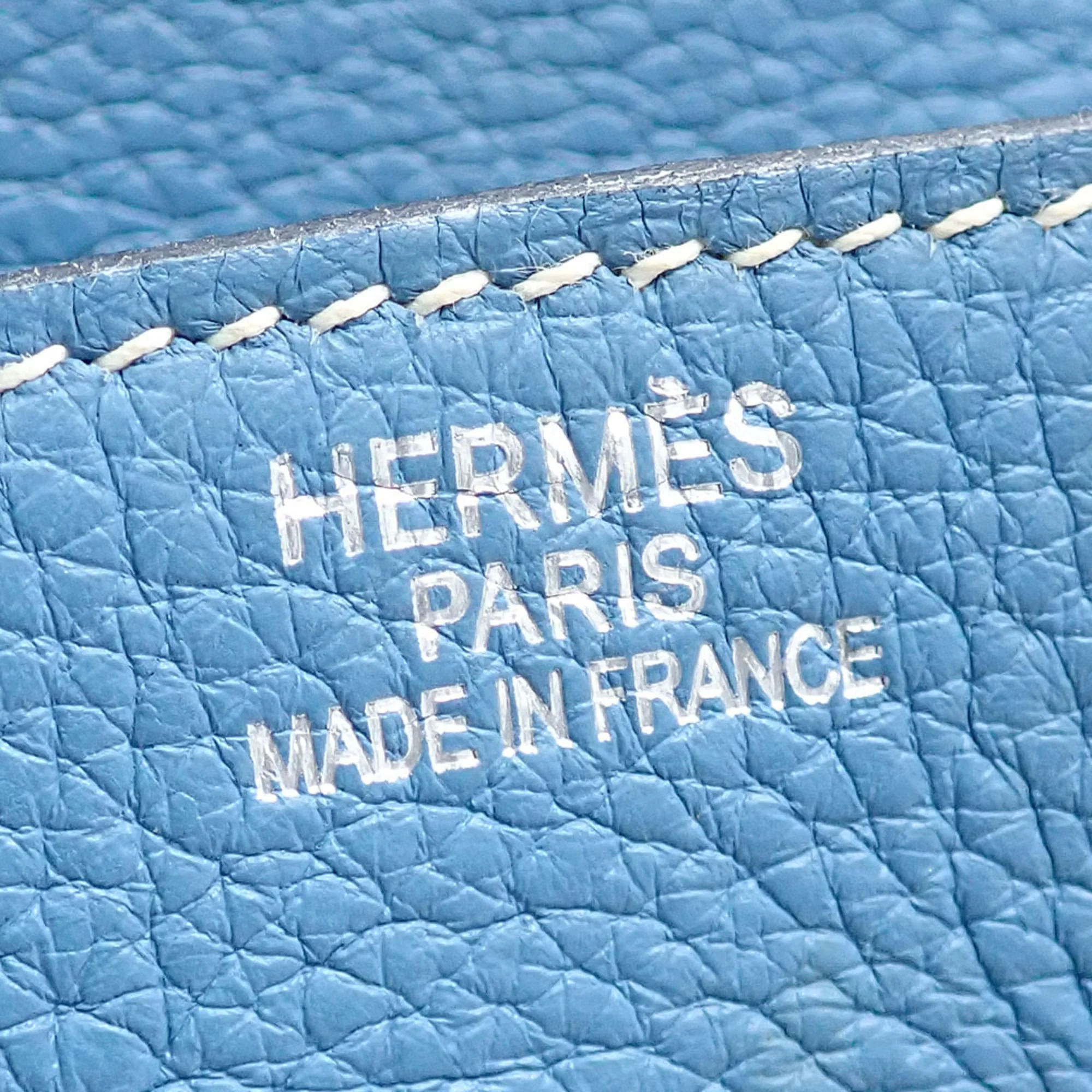 Birkin Handbag Blue Clemence with Palladium Hardware 35 - Image 5