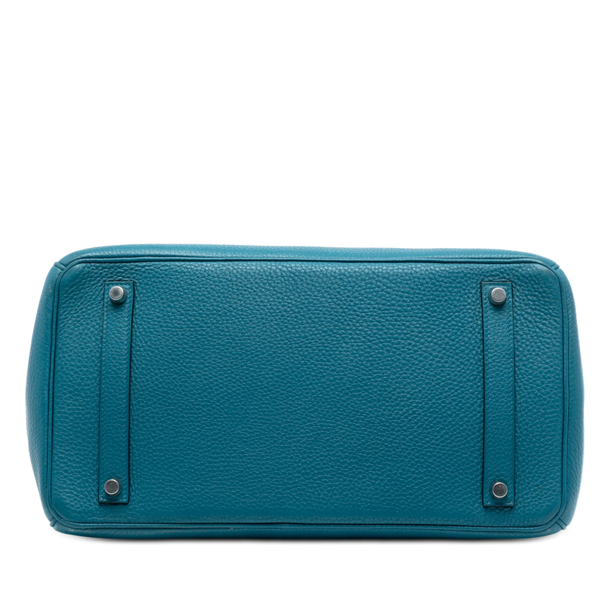Birkin Handbag Blue Togo with Palladium Hardware 35 - Image 3