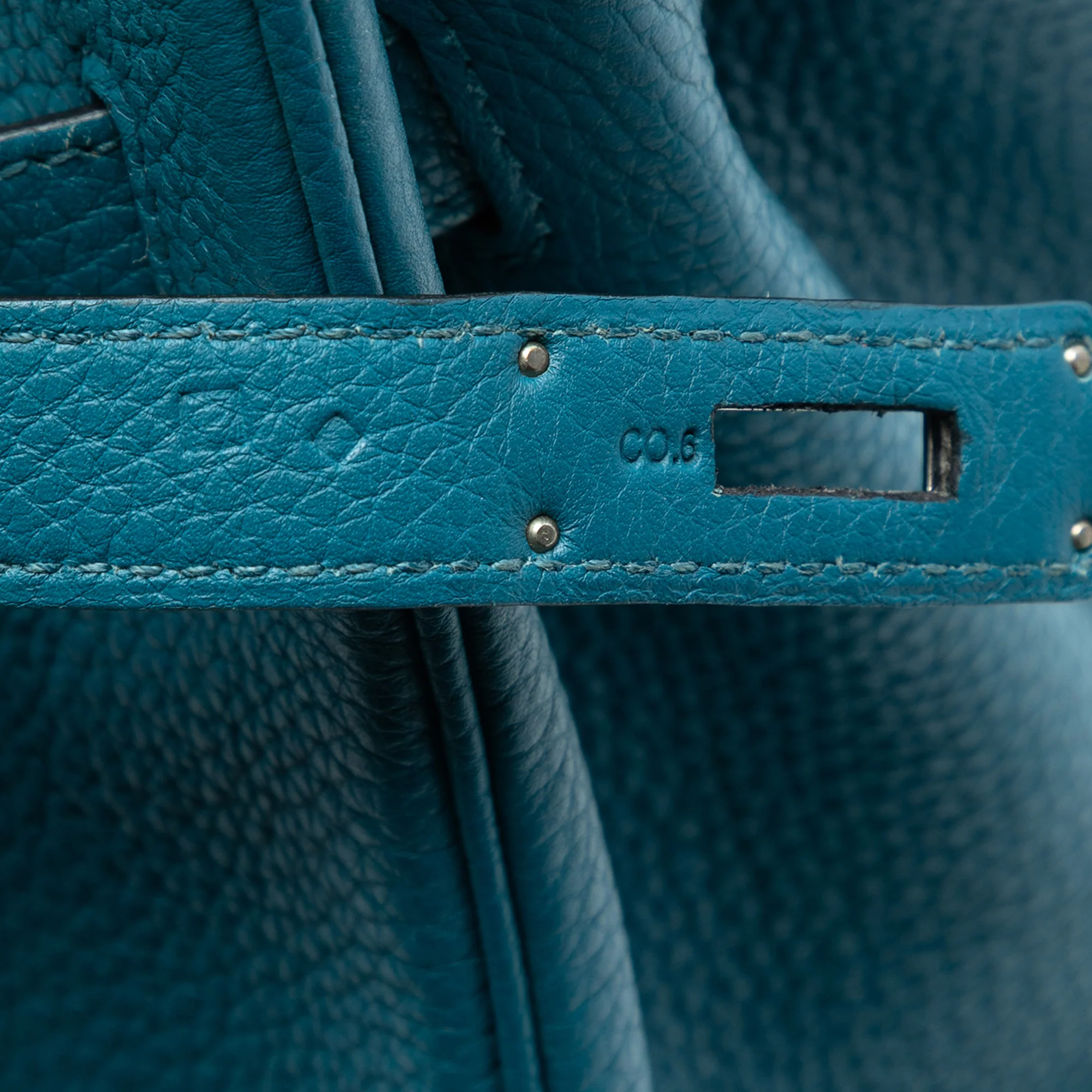Birkin Handbag Blue Togo with Palladium Hardware 35 - Image 6