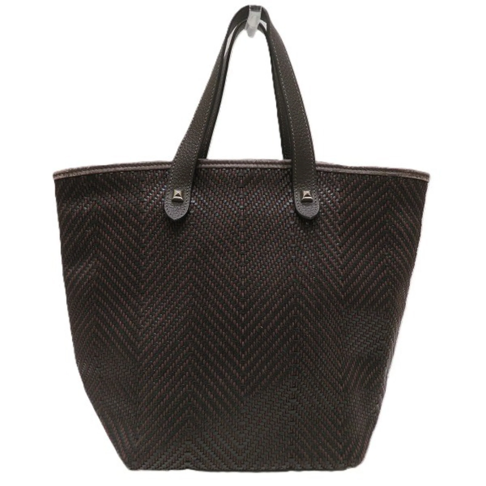 Chennai Tote Woven Leather and Canvas MM