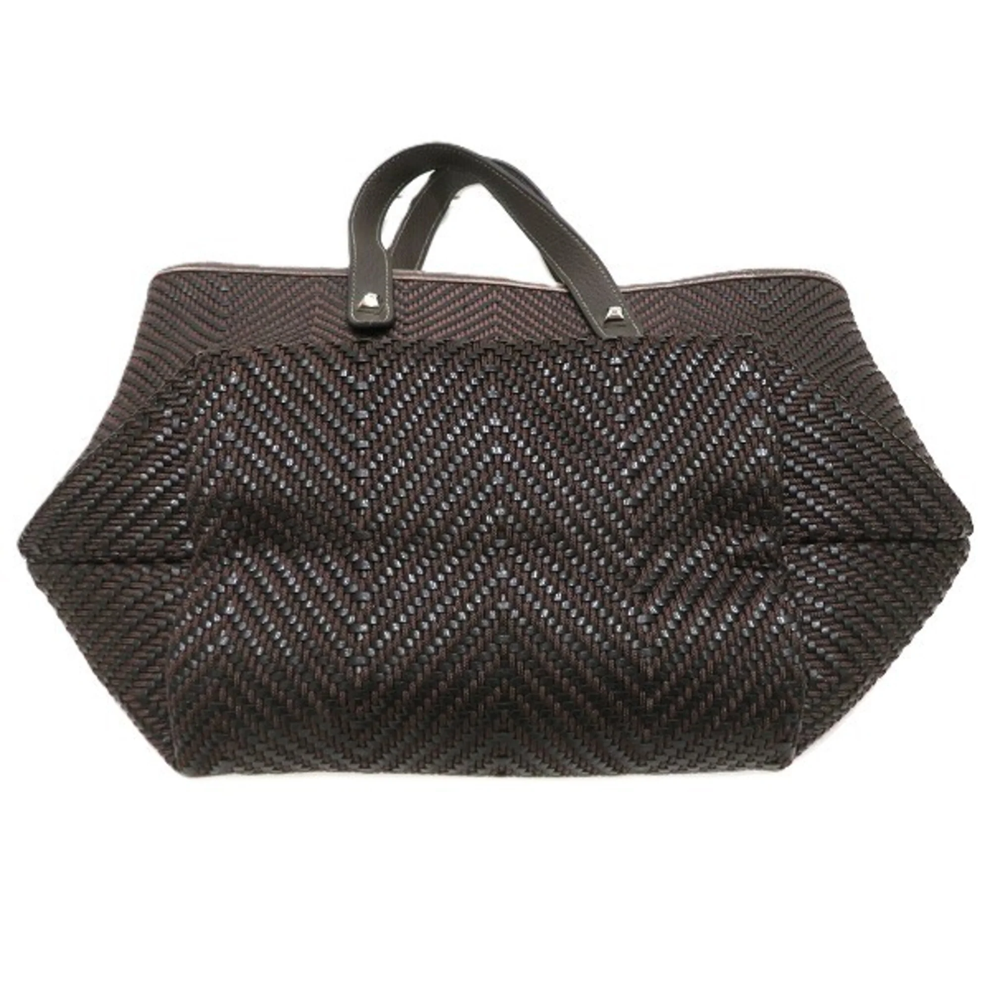 Chennai Tote Woven Leather and Canvas MM - Image 3